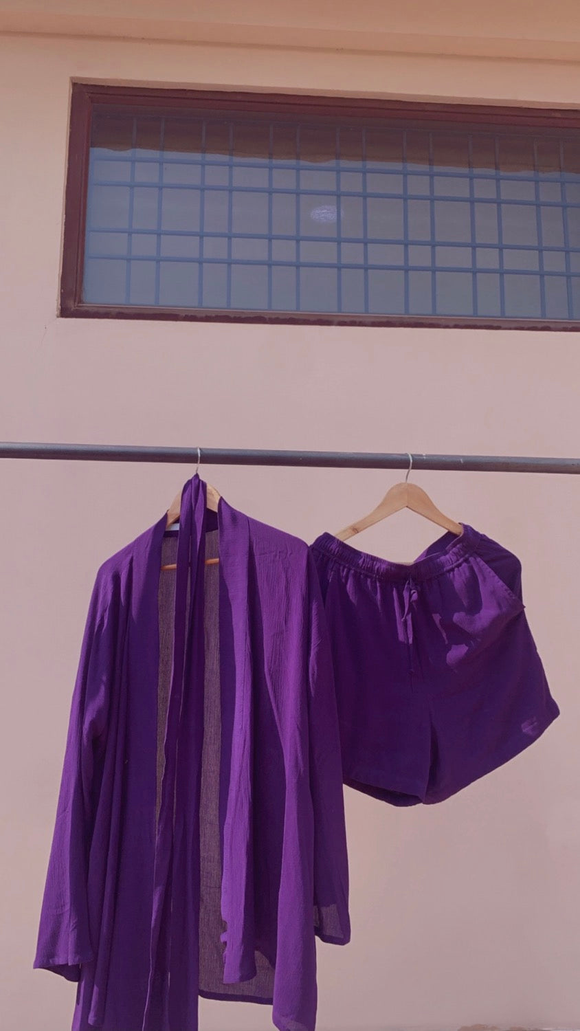 THE AMBER : Purple Robe + Shorts