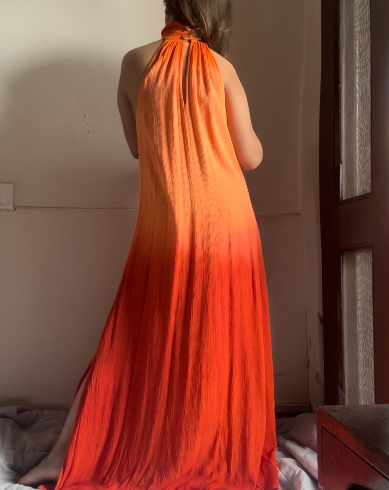 The Tropical Sunset Dress : Peach And Orange Ombre