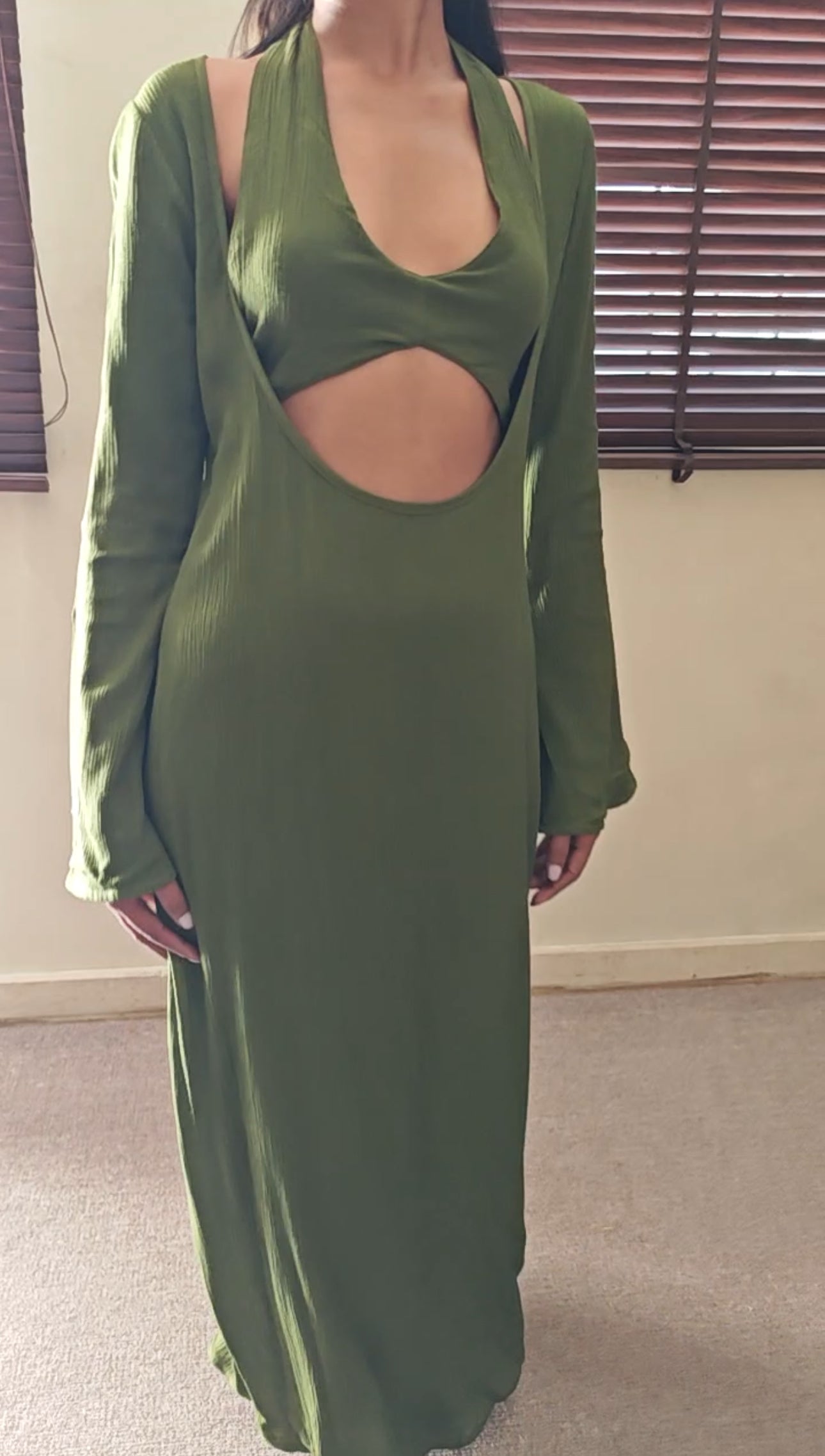 The Mossy Cove Dress : Light Olive