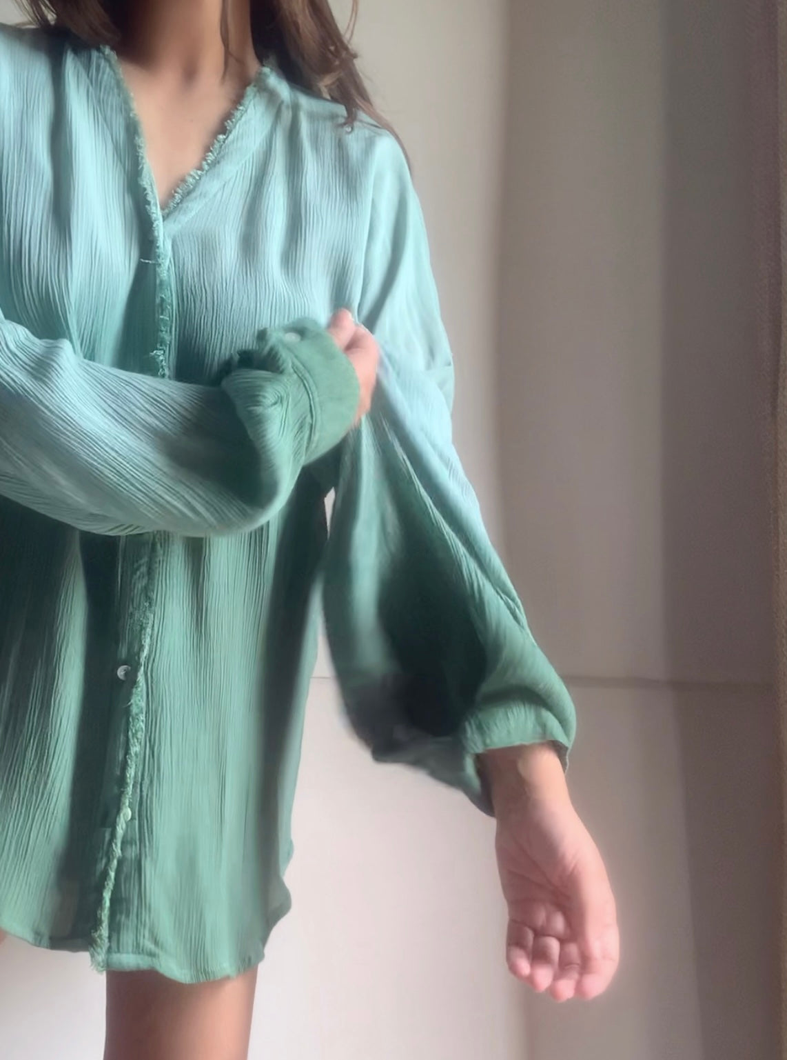 THE WAVELET SHIRT : Ombré Mist Green
