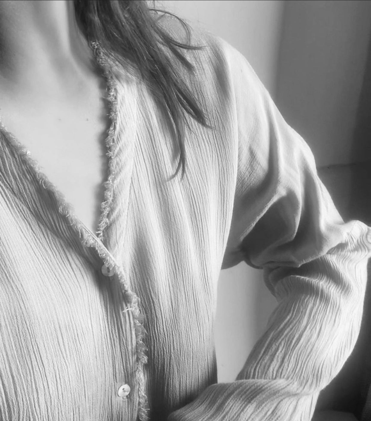 THE WAVELET SHIRT : Sage Green And Brown Ombré