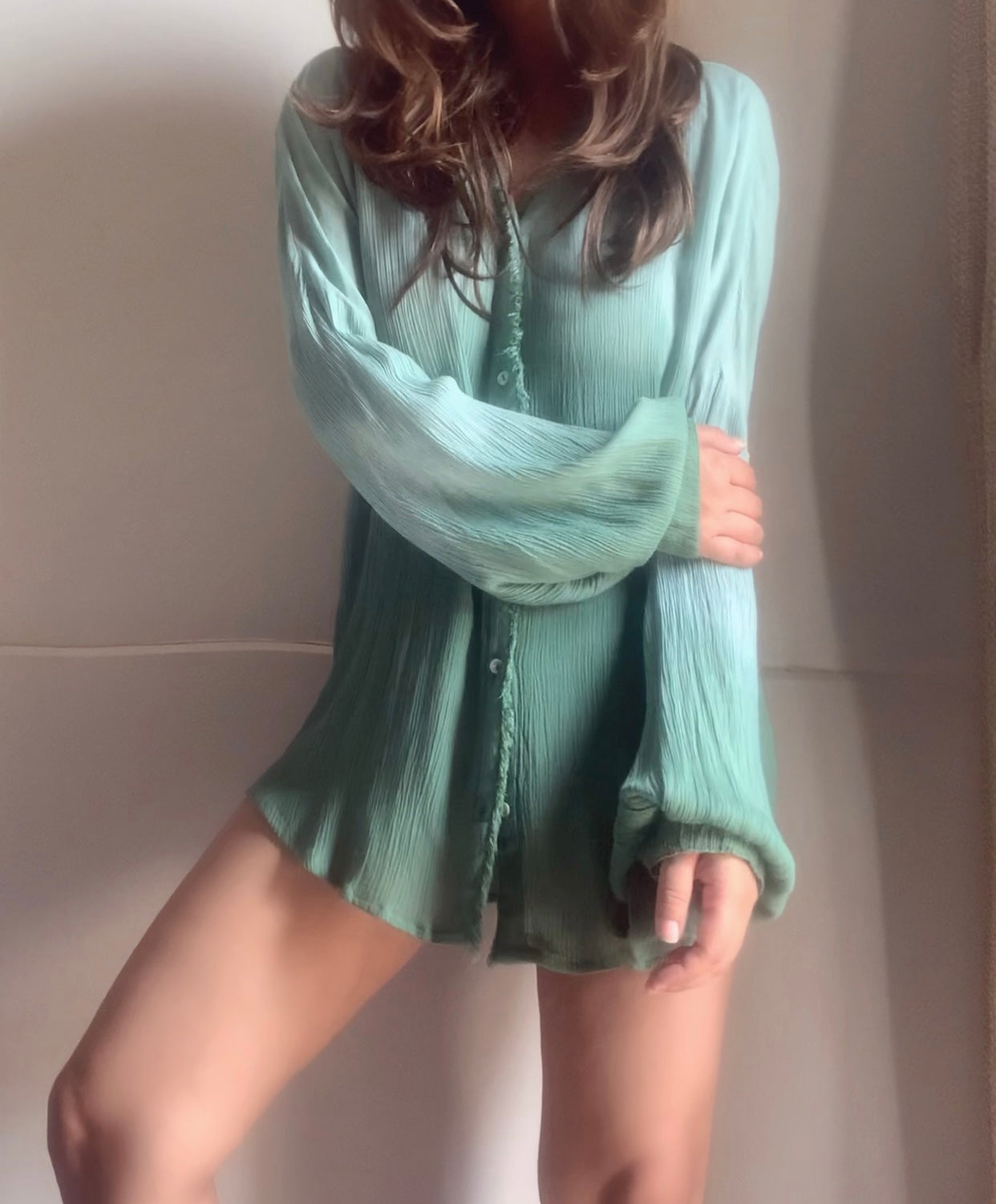 THE WAVELET SHIRT : Ombré Mist Green