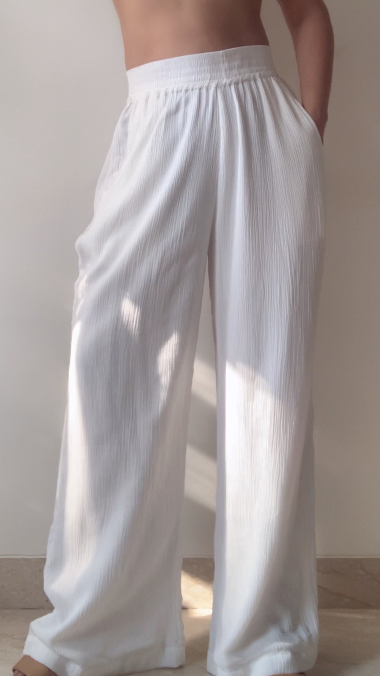 SCARF TOP + POSEIDON PANTS : Peach And Orange Ombré