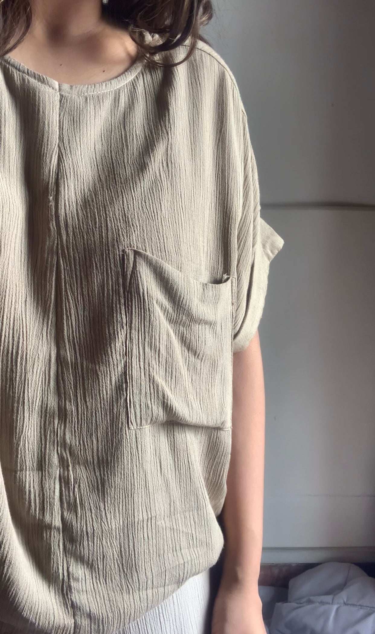 Anti Fit Top + Flared Pants : Beige Tonal