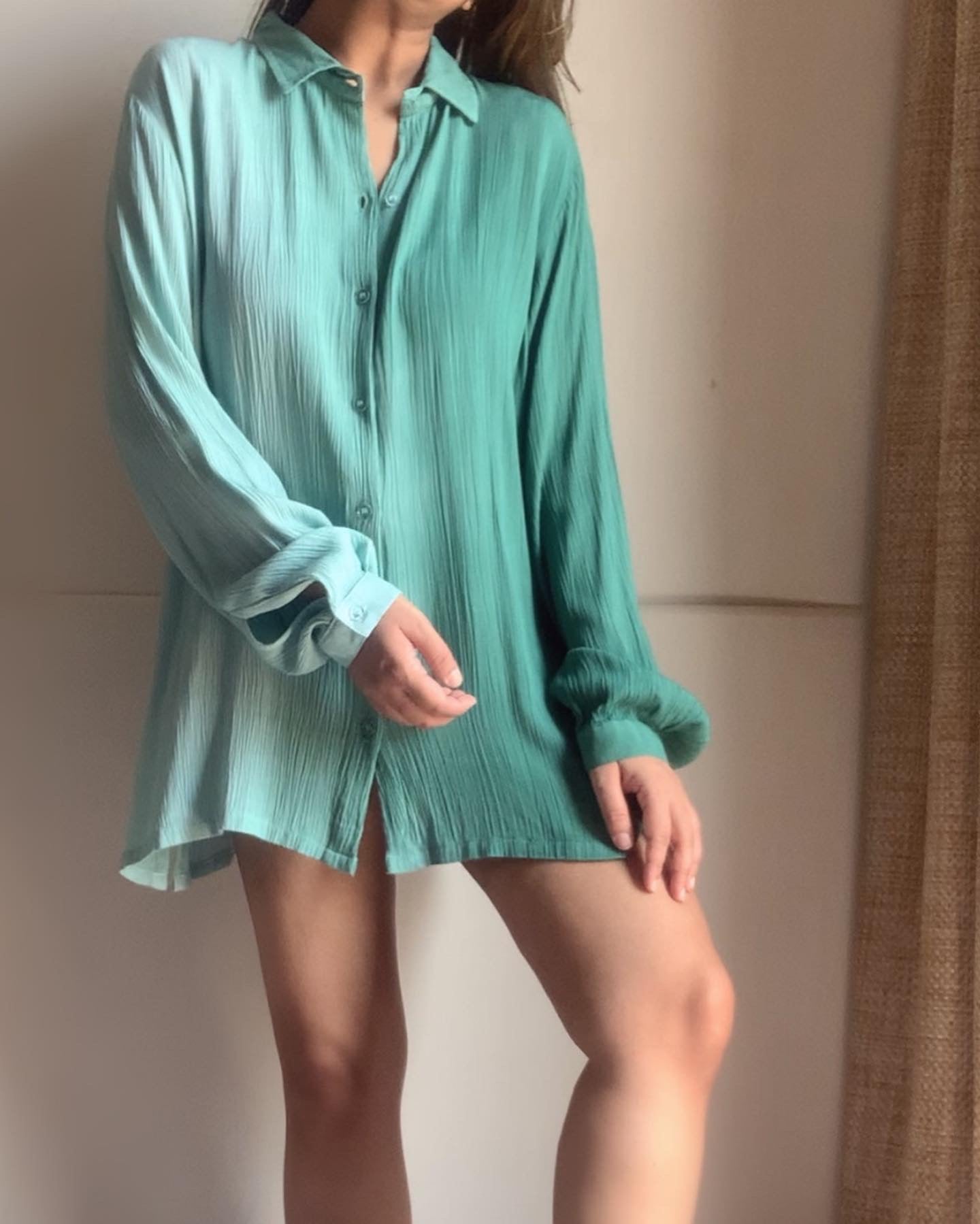 The Aura Shirt : Light Teal And Sea Green Ombré