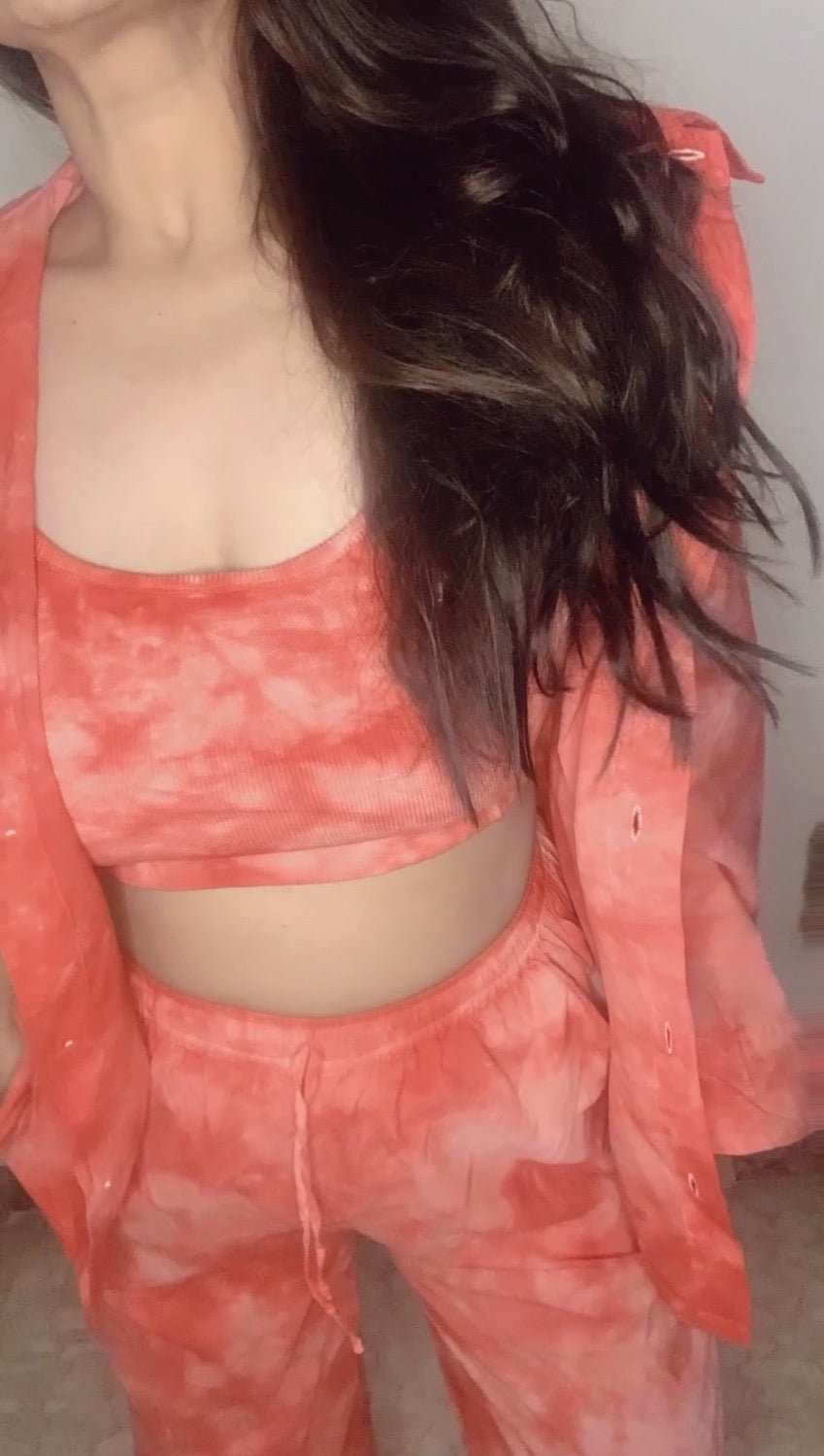 RED SEA SHIRT BRALETTE PANTS