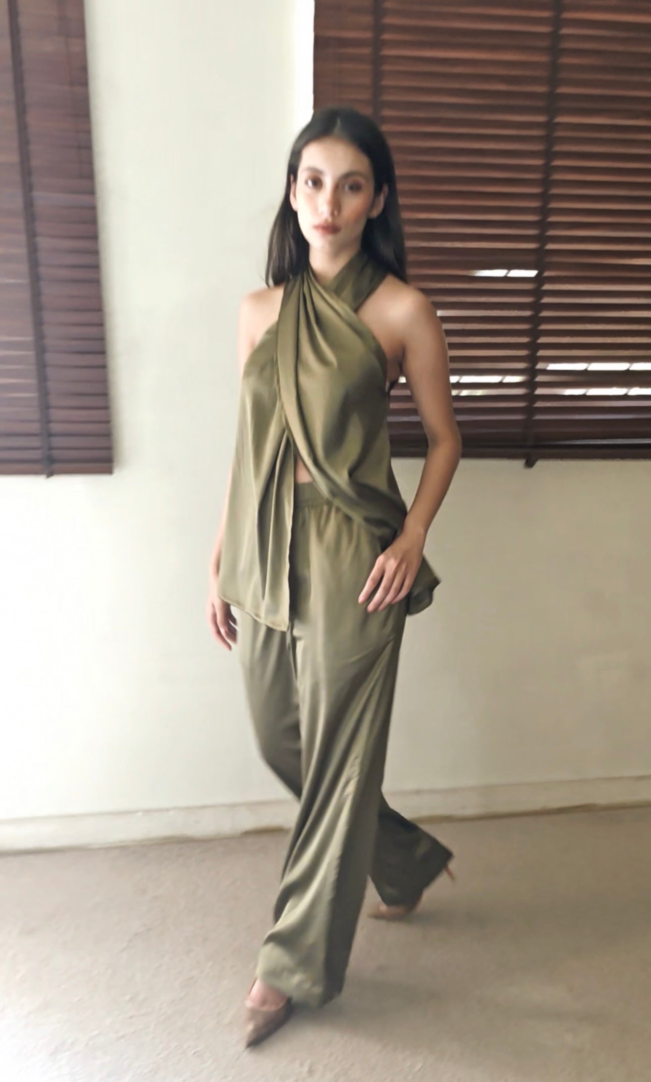 The Poseidon Set Satin : Olive