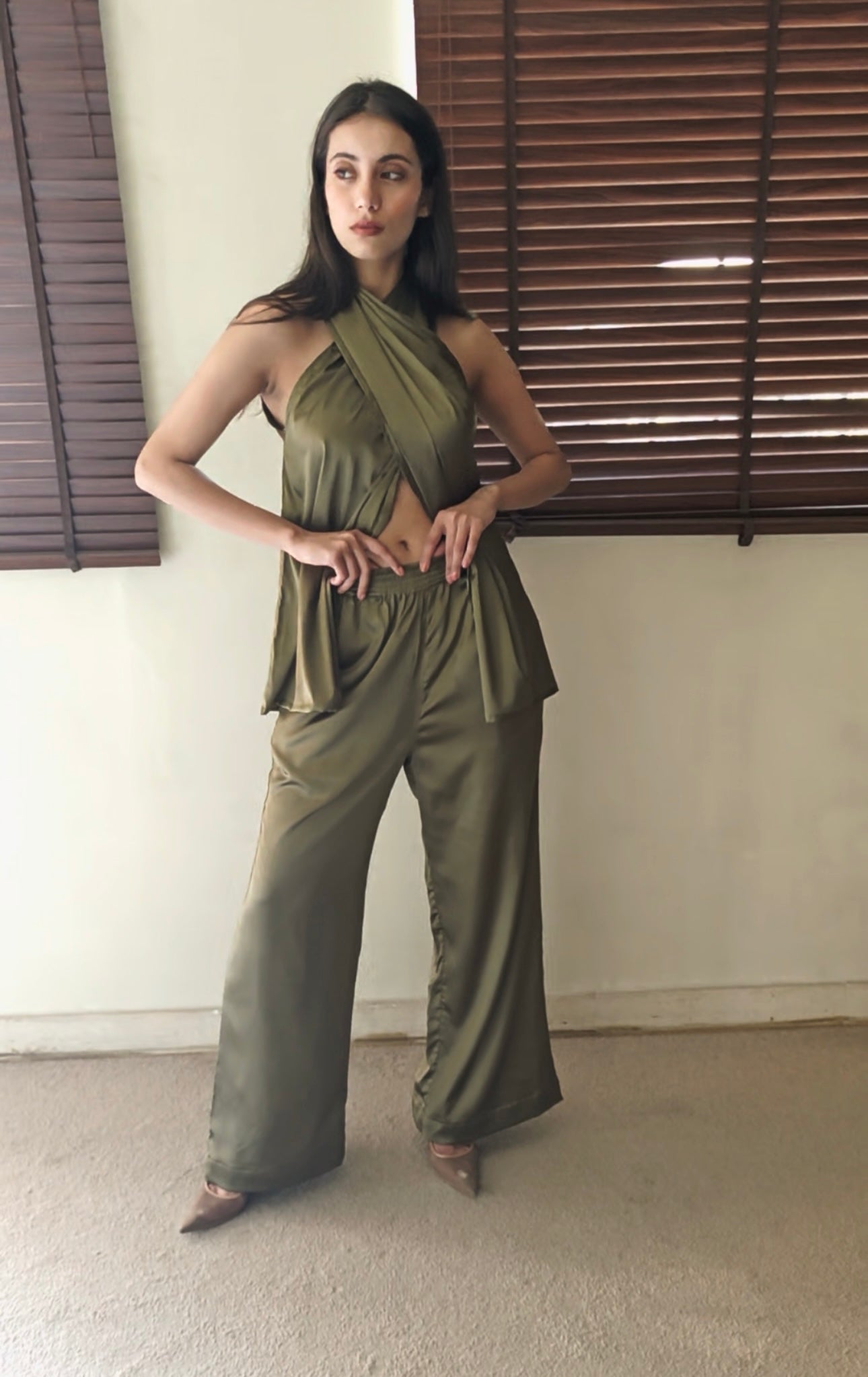 The Poseidon Set Satin : Olive