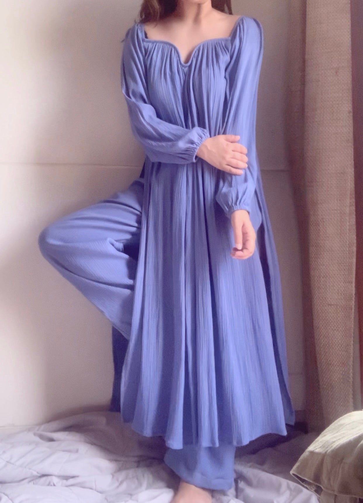 The Valentina Kurta Set : CornFlower Blue