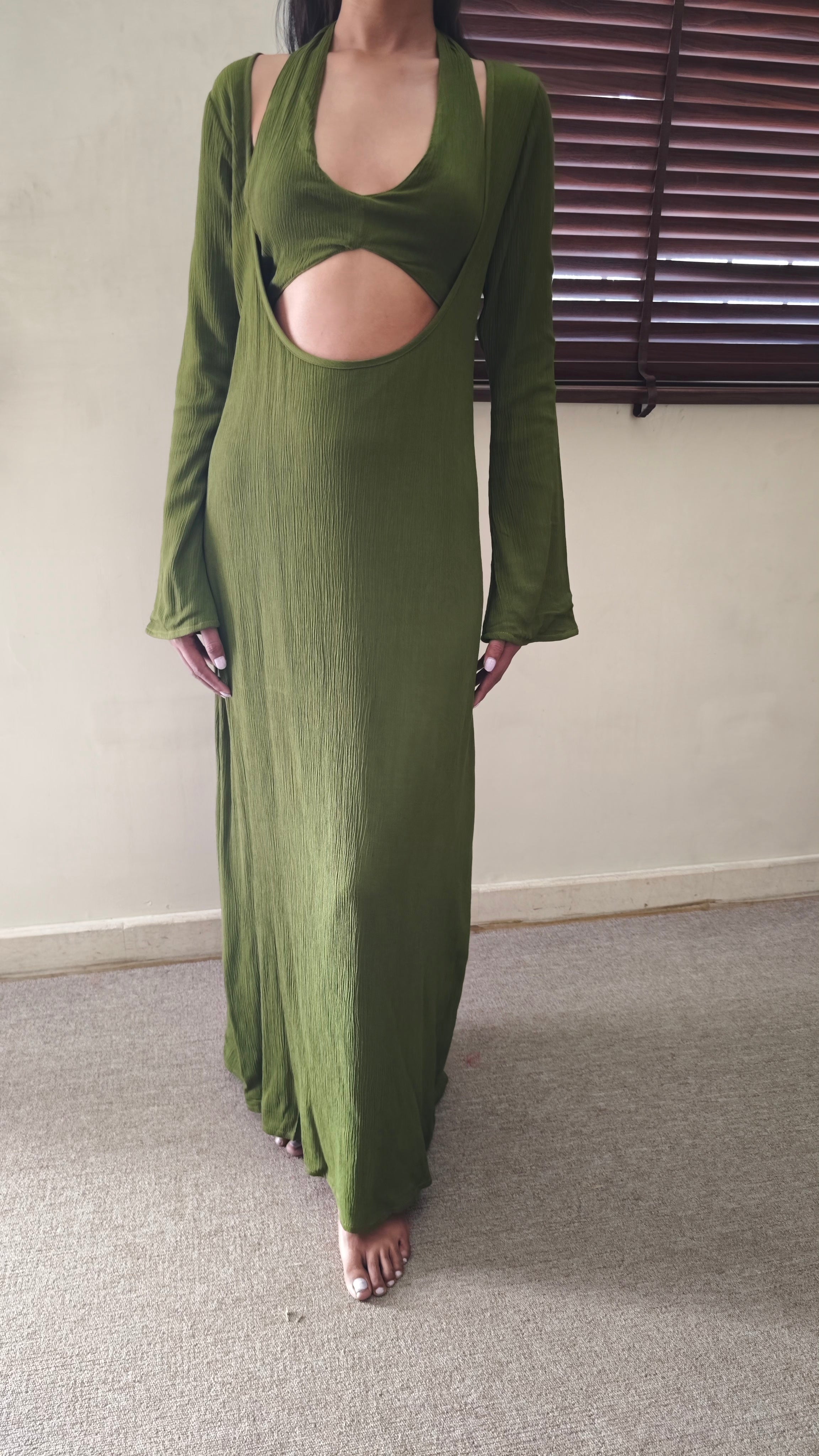 The Mossy Cove Dress : Light Olive