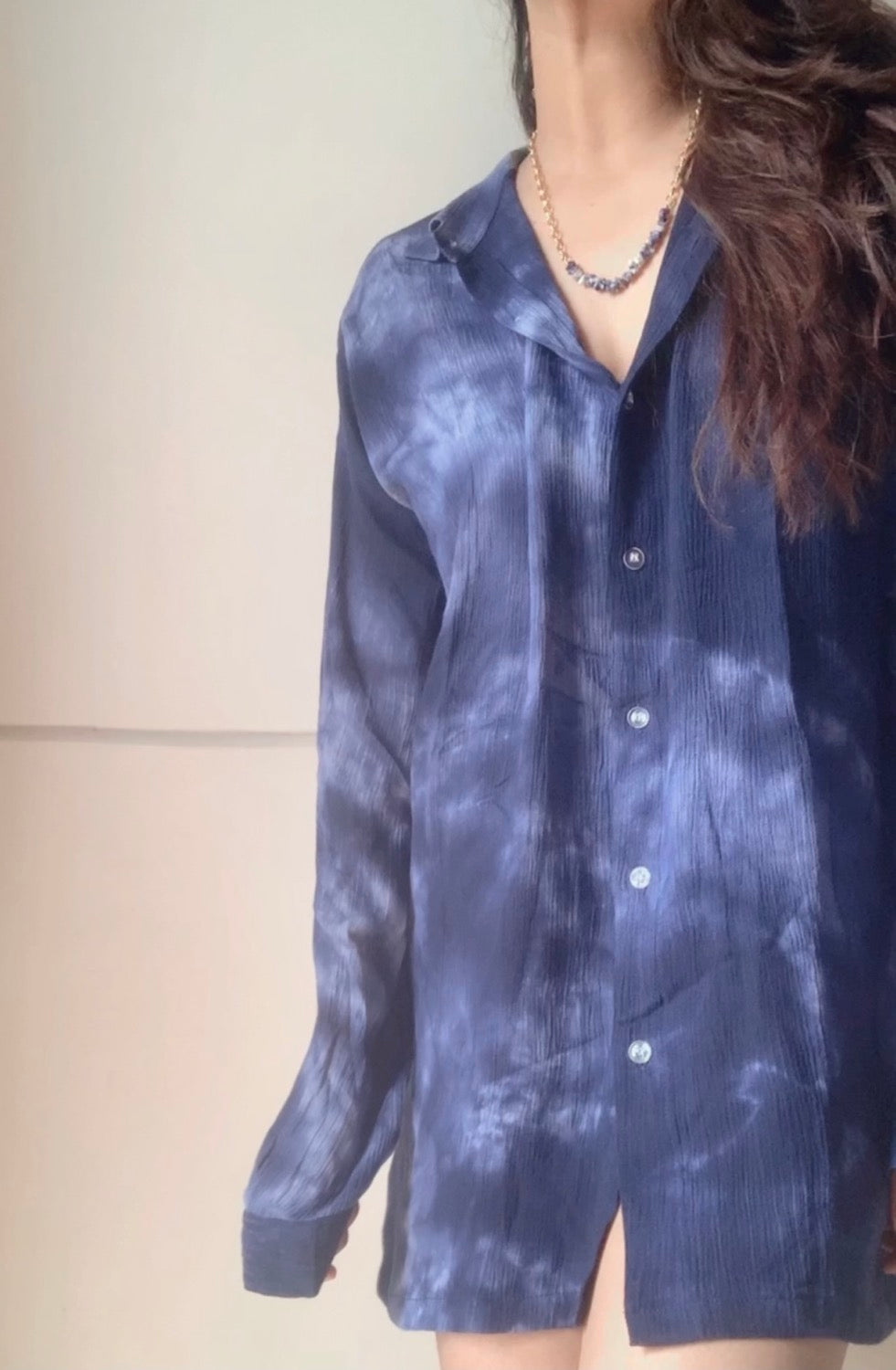 DARK SEVEN SEAS SAND SHIRT + LAPIS CHAIN