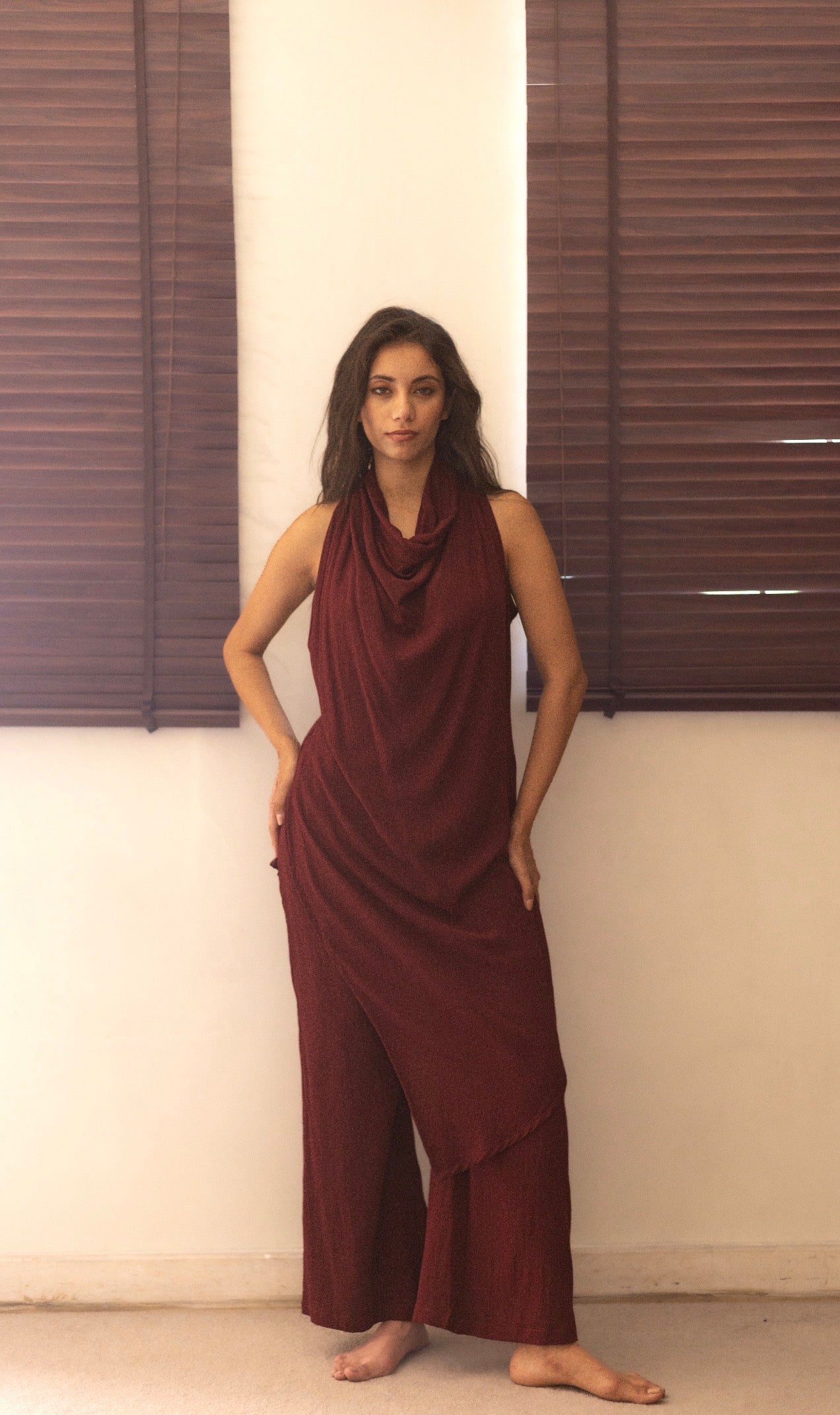 The Wave Drape Set : Hickory Brown