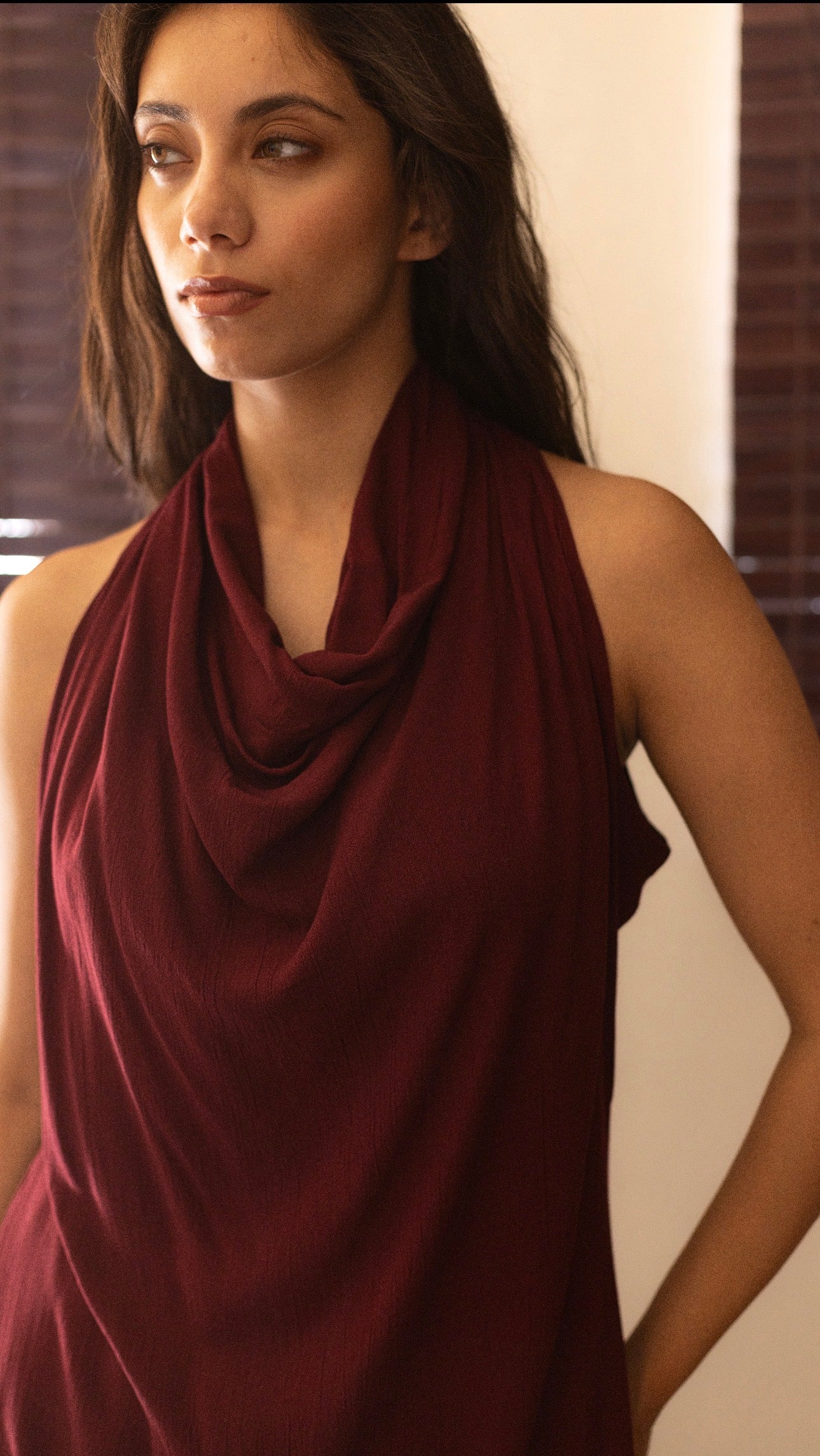 The Wave Drape Set : Hickory Brown