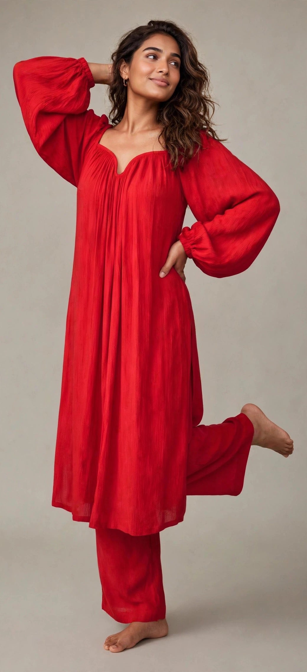 The Valentina Festive : Red Kurta Set