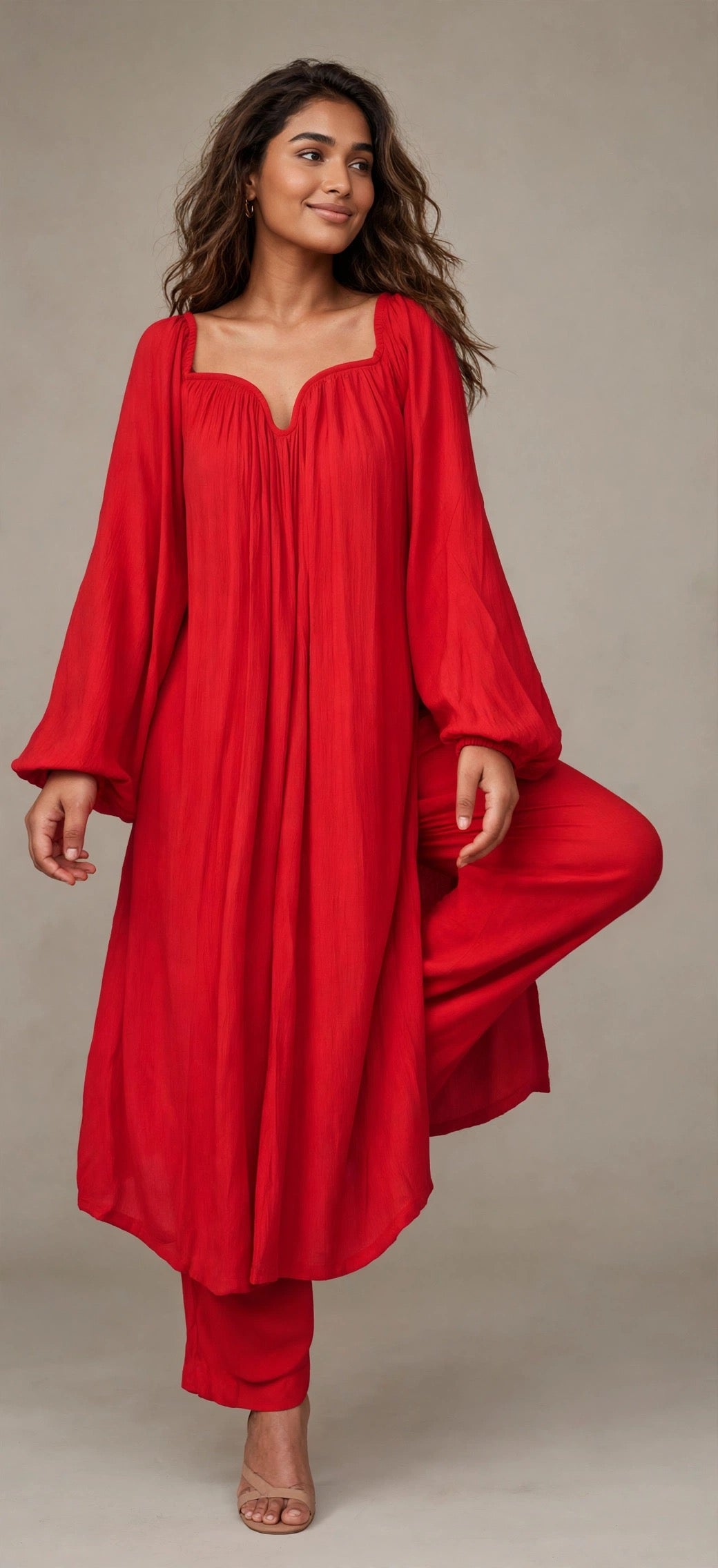 The Valentina Festive : Red Kurta Set
