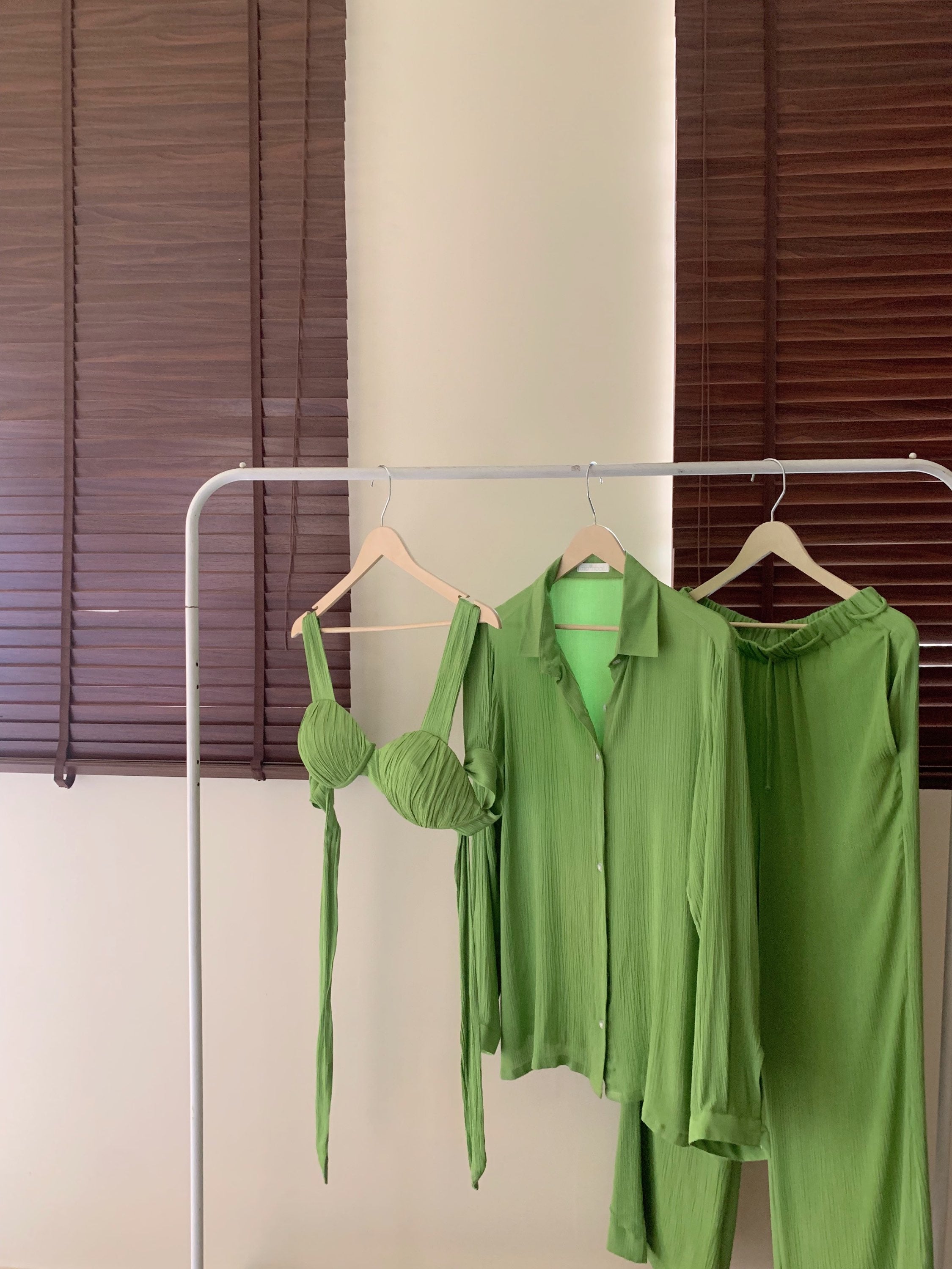 The Sand Set + The Shell Bralette : Lime Green