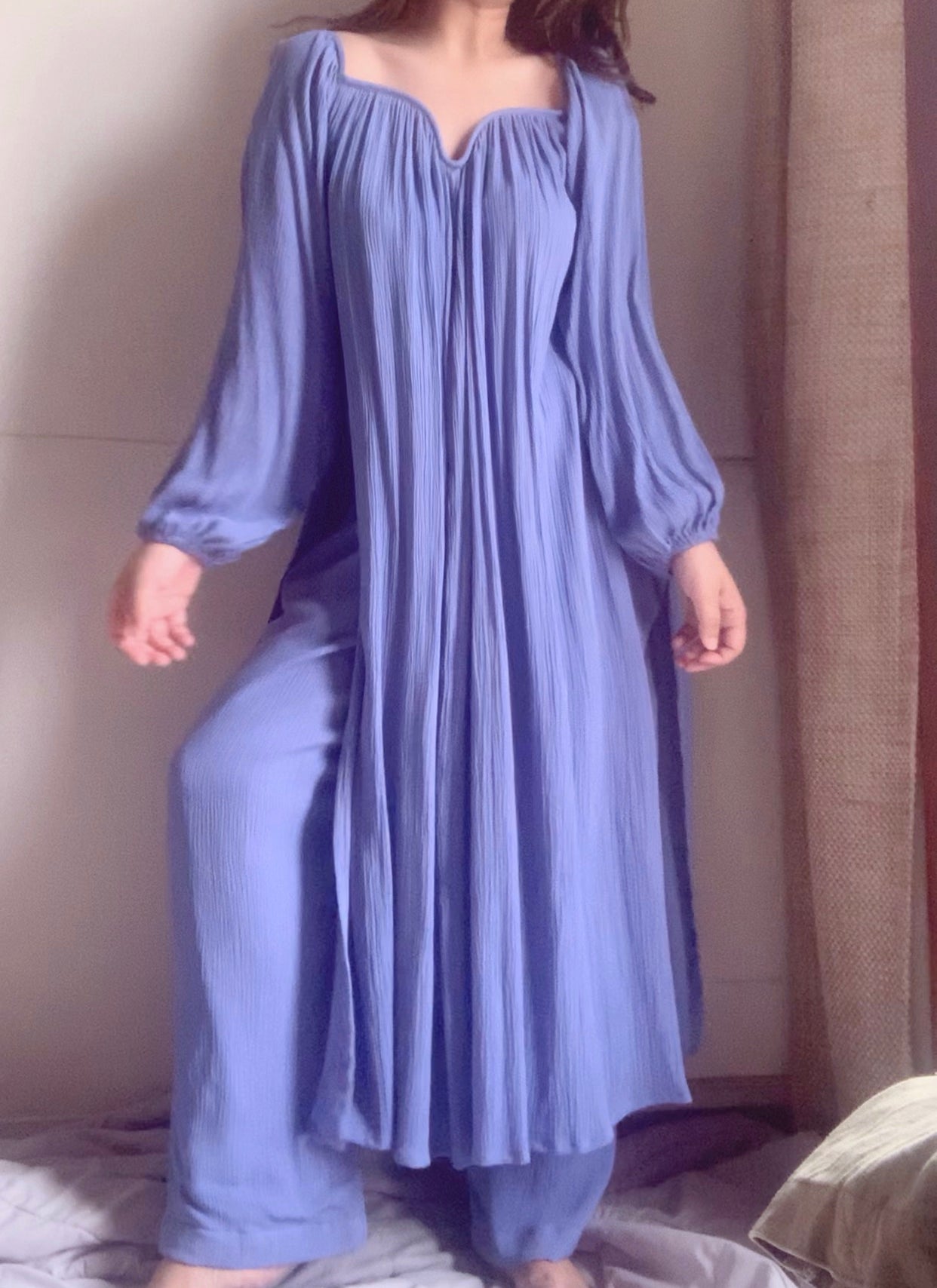 The Valentina Kurta Set : CornFlower Blue