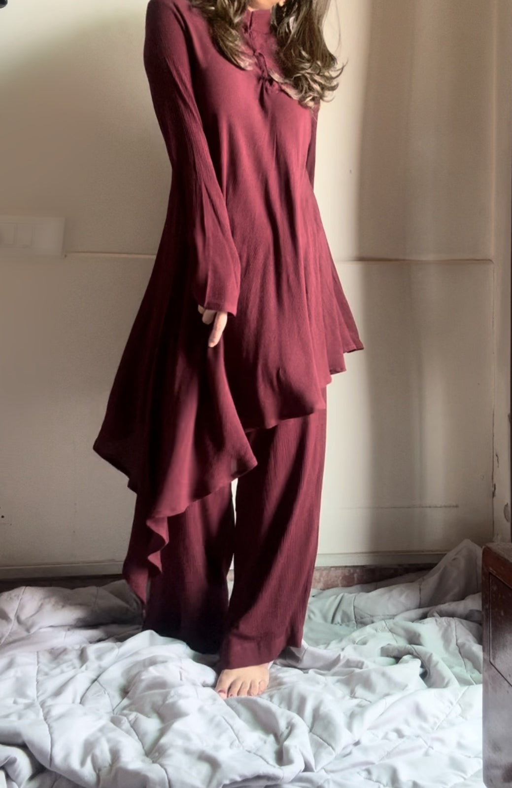 The Cora With Sleeves : Oxblood Red