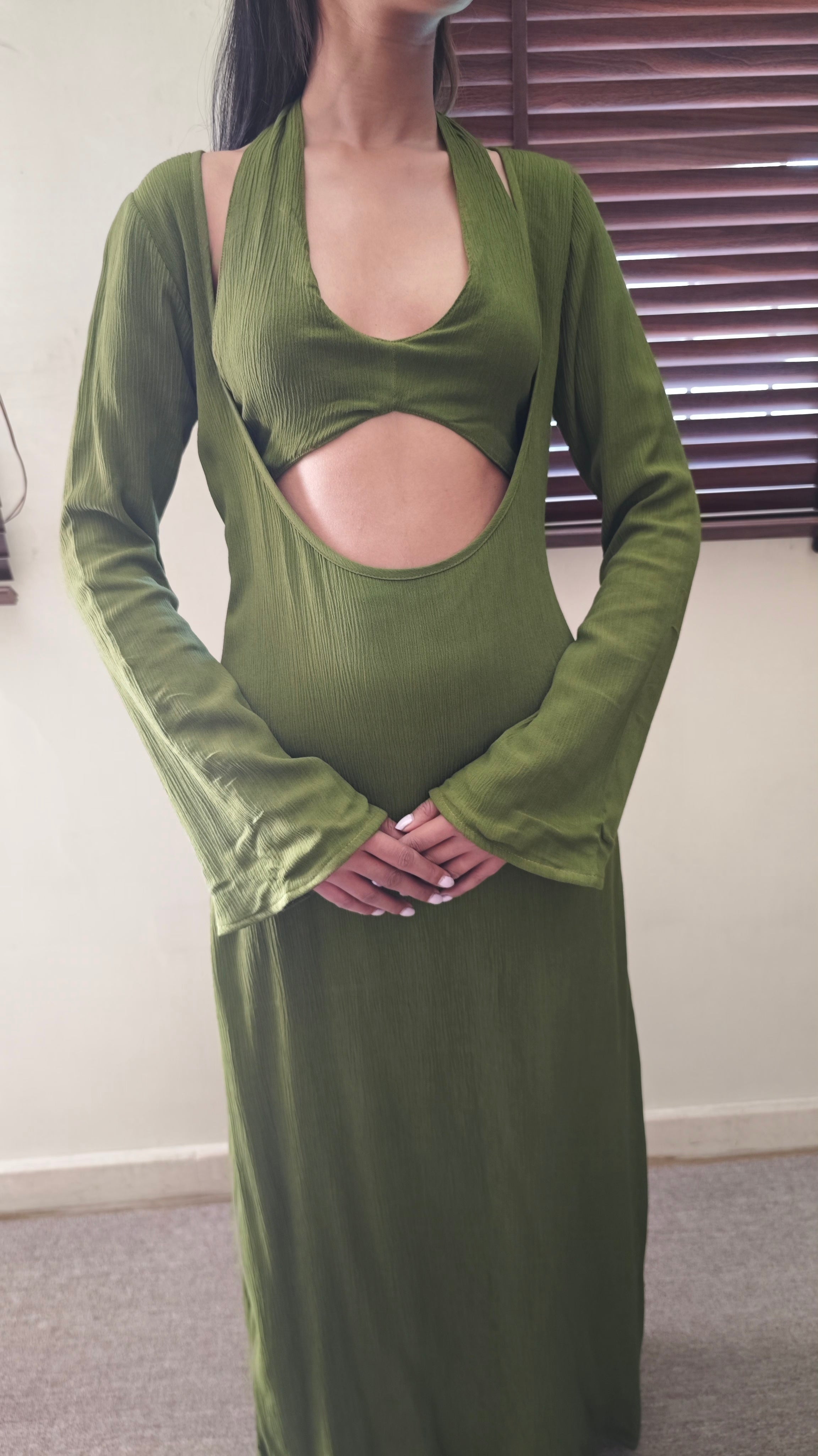 The Mossy Cove Dress : Light Olive