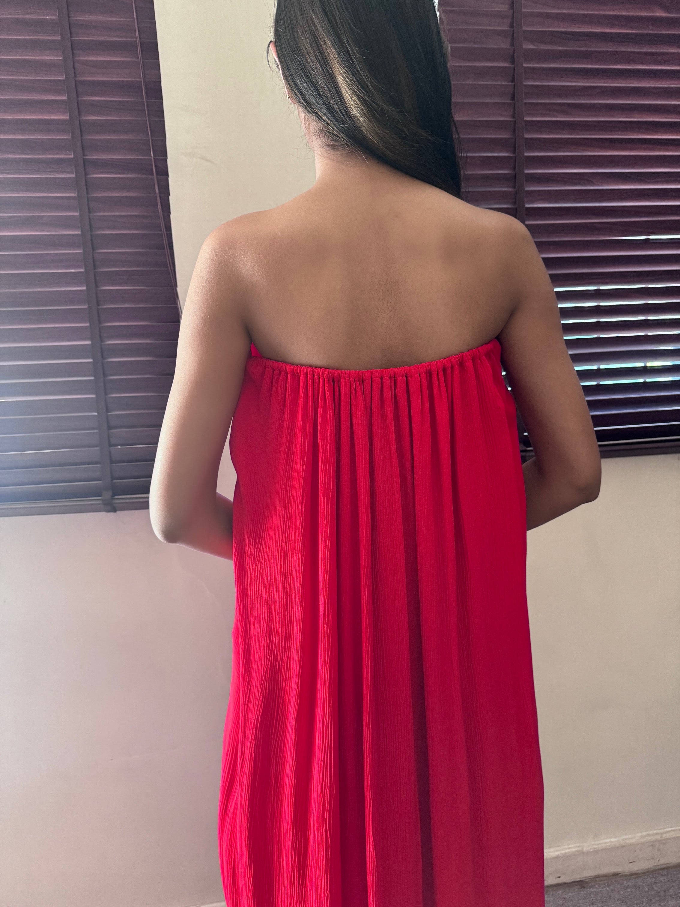 Valencia Strapless Maxi  : Red