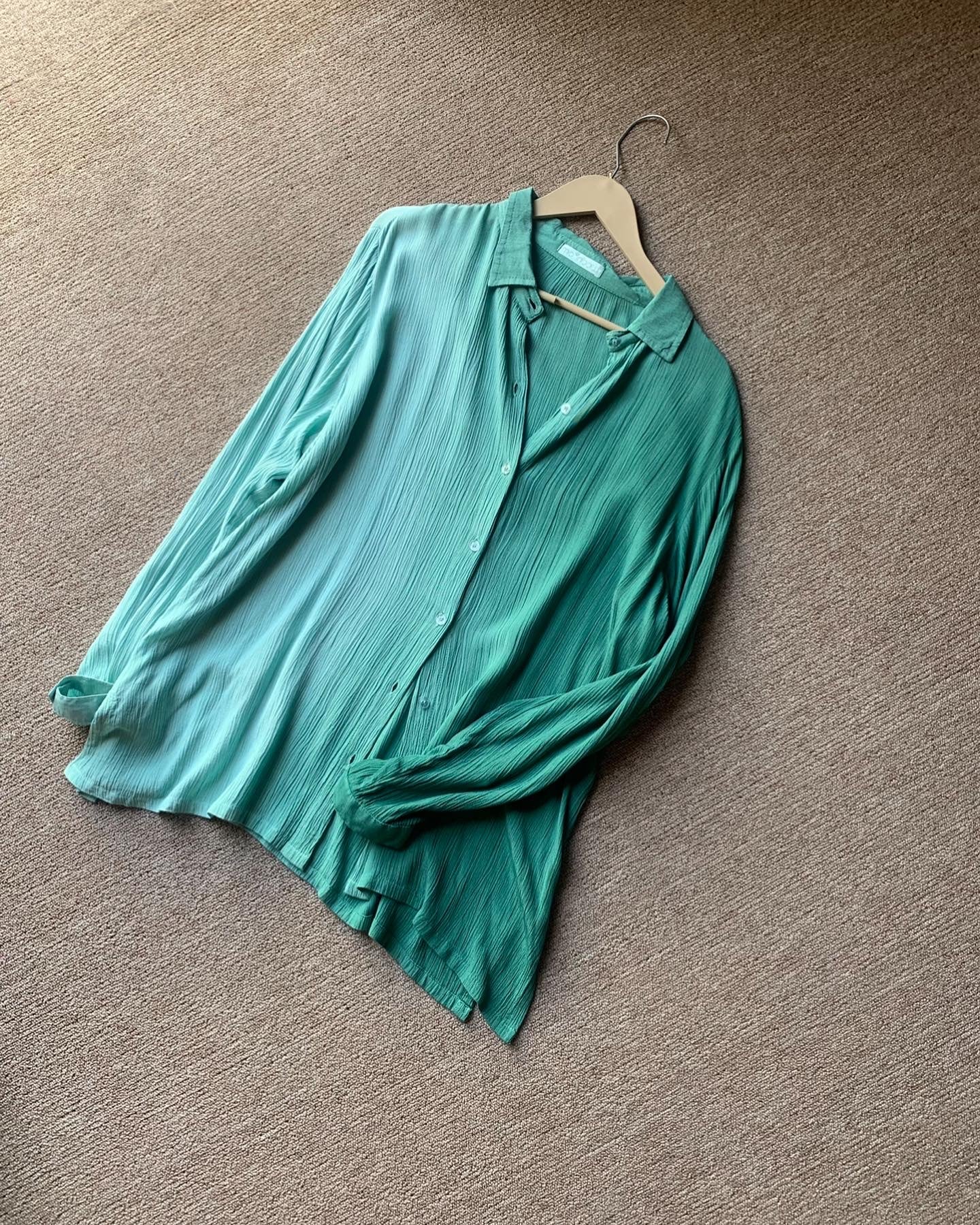 The Aura Shirt : Light Teal And Sea Green Ombré