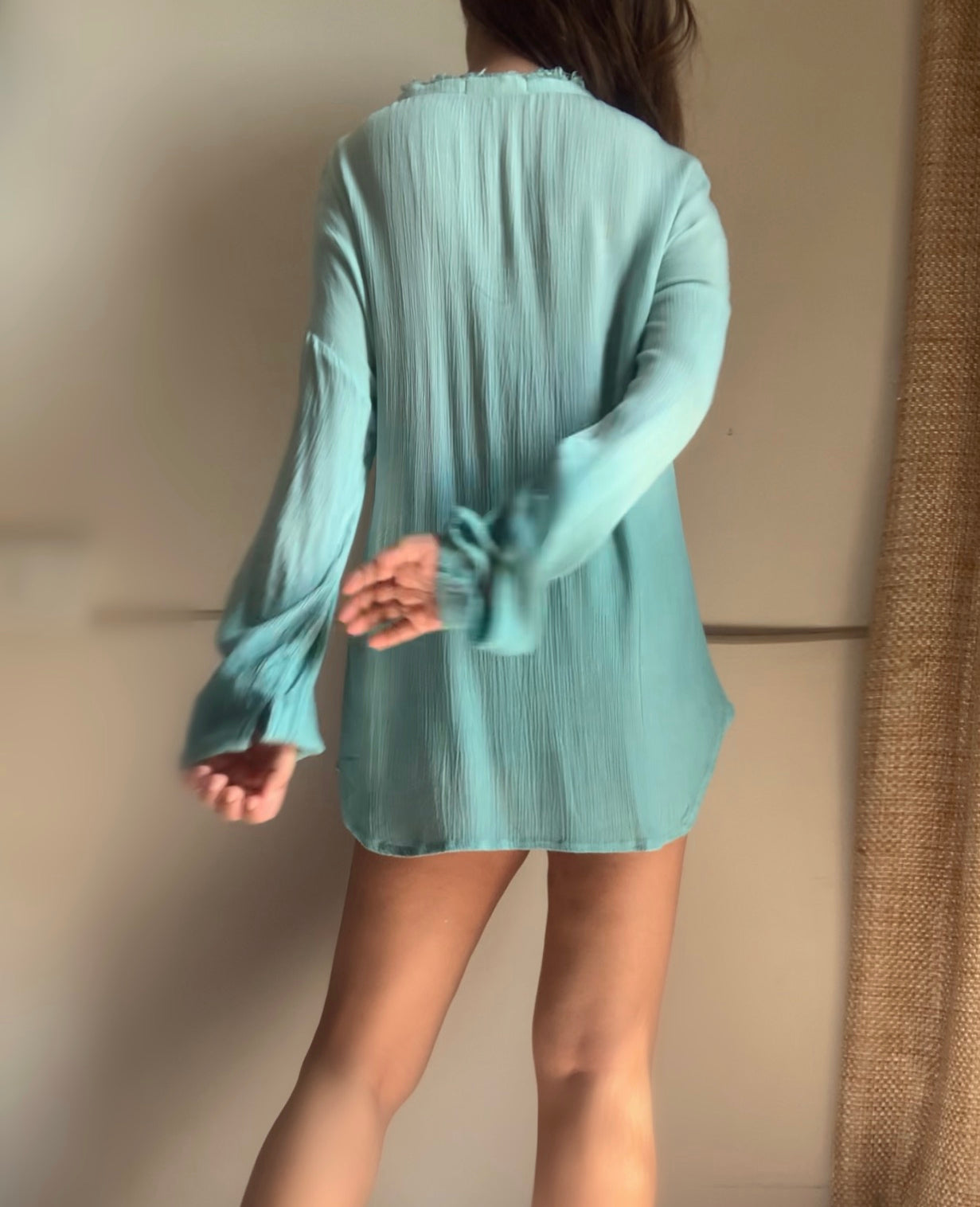 The Wavelet Shirt : Light Teal Ombré