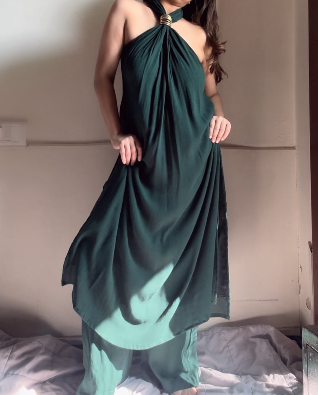 The Gloria Long Aurum : Forest Green