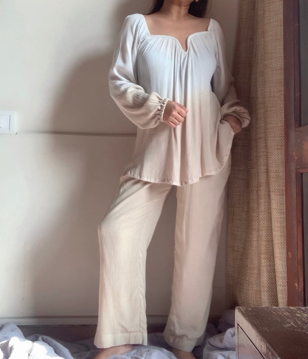 The  Valentina Set : White And Beige Ombré
