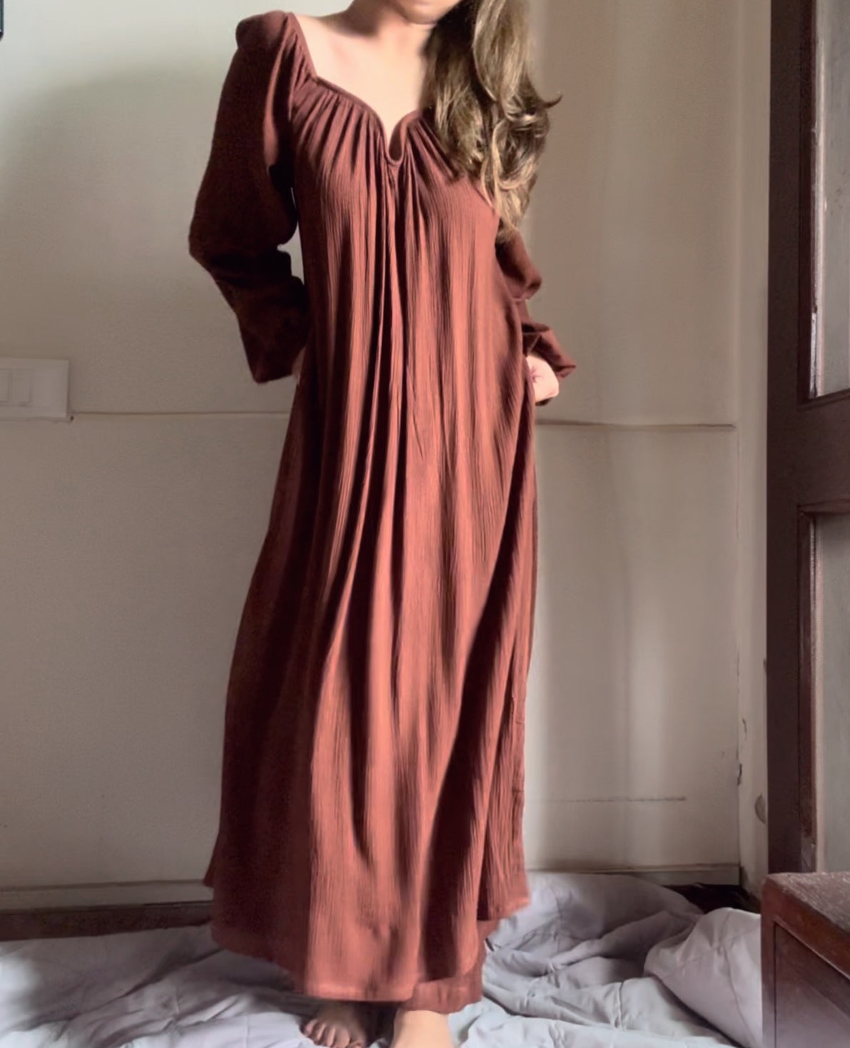 The Valentina Kurta Set : Coffee Brown
