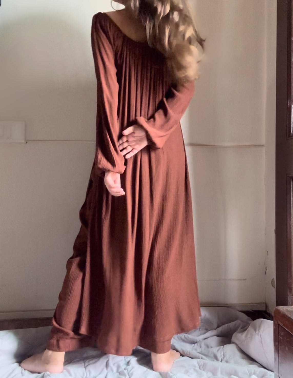 The Valentina Kurta Set : Coffee Brown