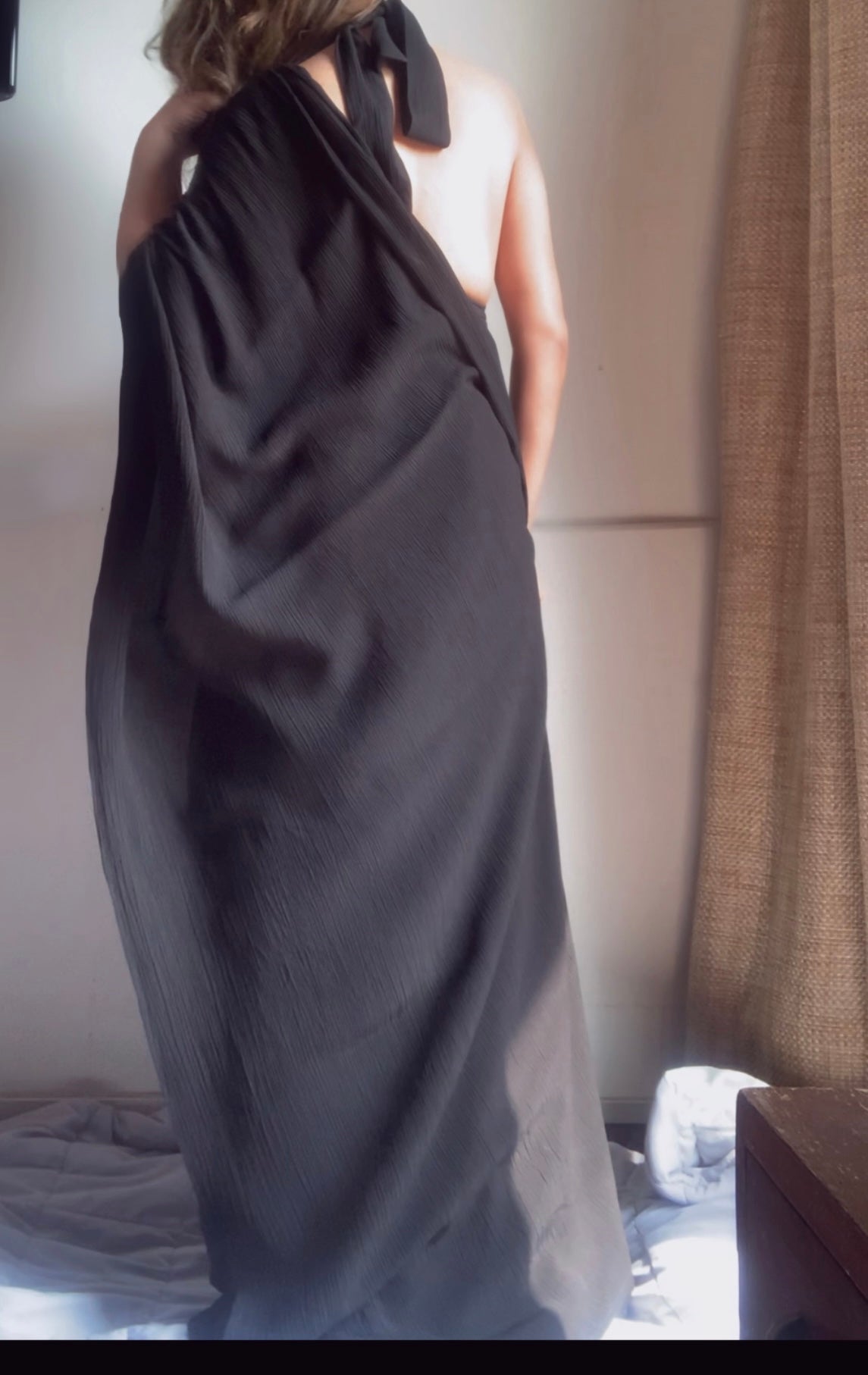 The Pre Draped Saree With Whitsunday Blouse : Black