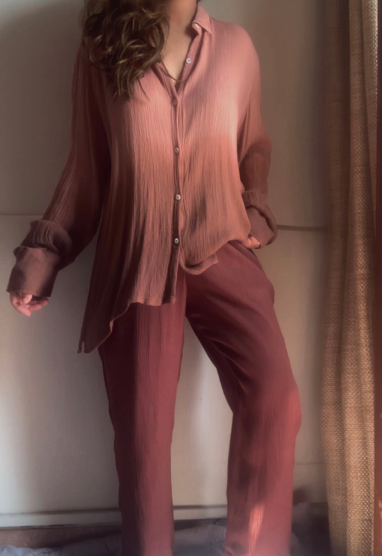 The Pluto set : Dusty Mauve Rose & Brown Ombré