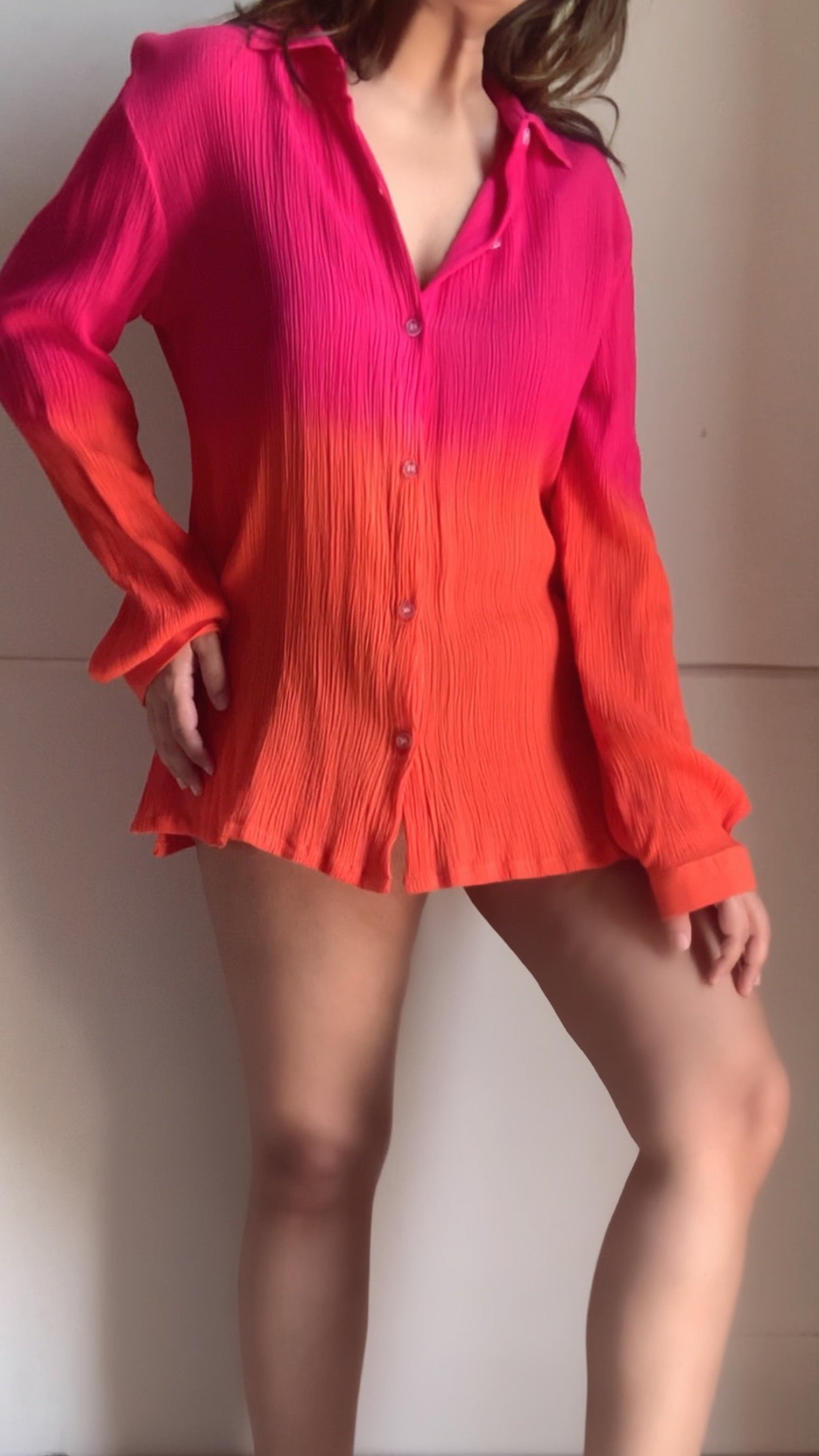 The Sundown Shirt : Pink And Orange Ombré