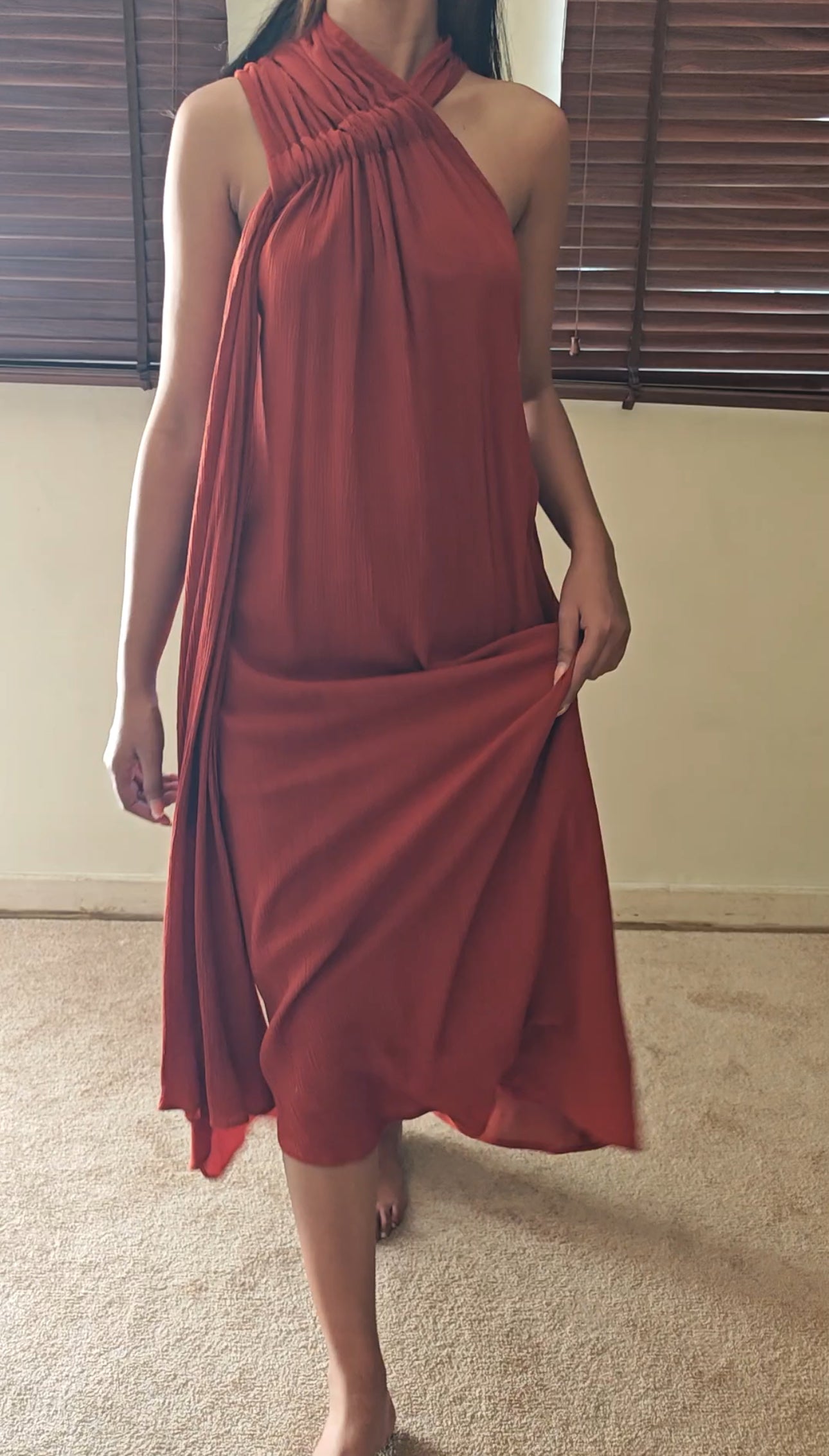 The Warm Earth Dress : Rust Orange