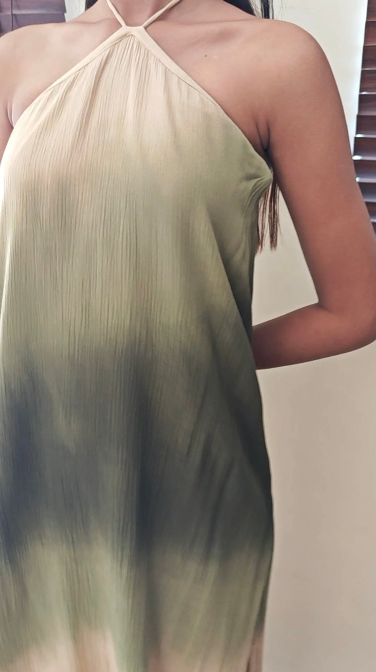 The Misty Shore Dress : Beige And Olive Ombré