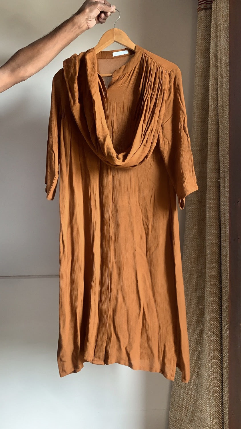 HONEY CRINKLED COTTON SEASTAR TUNIC
