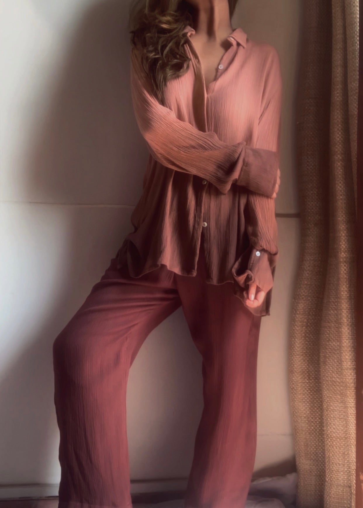 The Pluto set : Dusty Mauve Rose & Brown Ombré