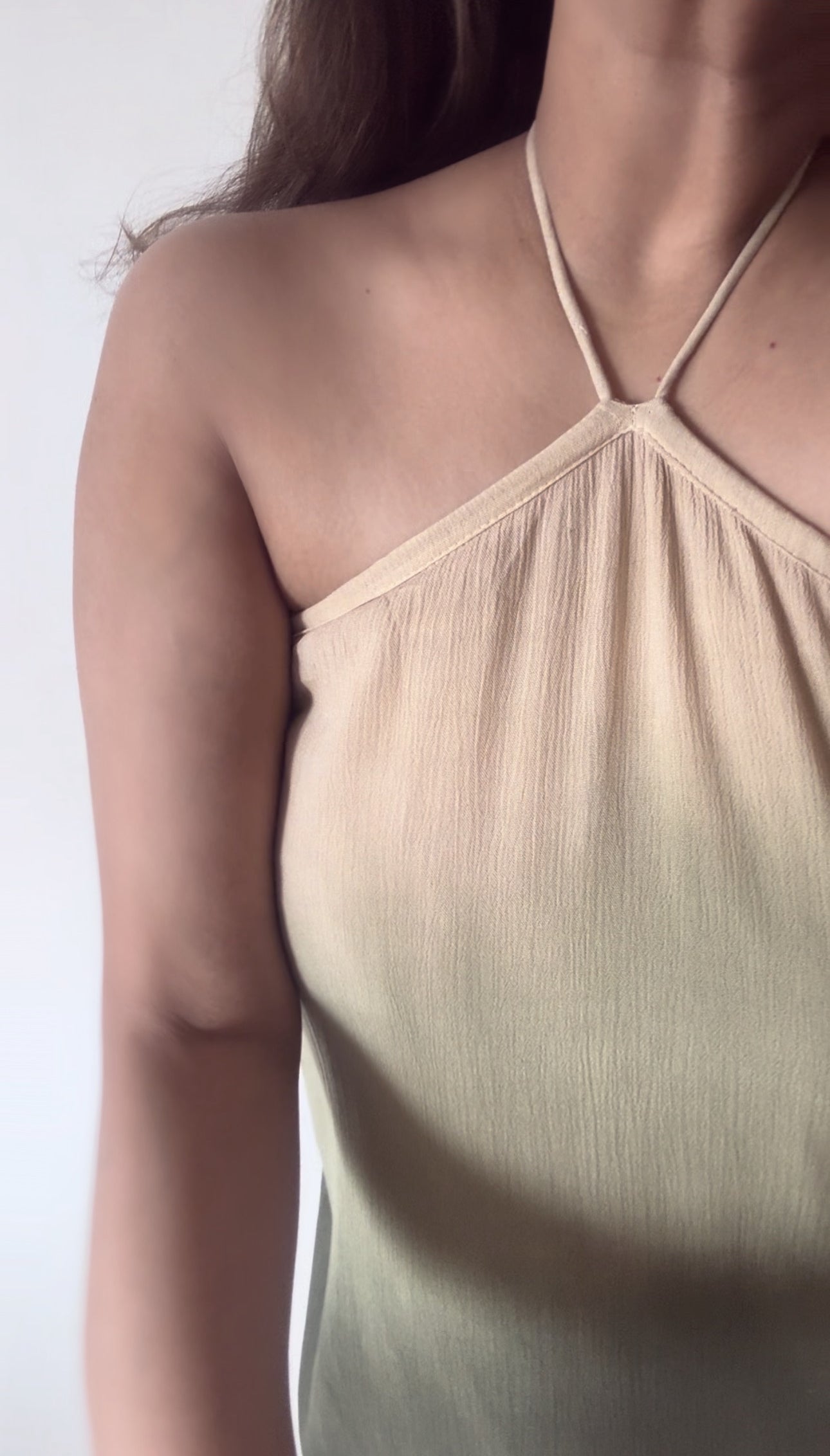 The Misty Shore Dress : Beige And Olive Ombré