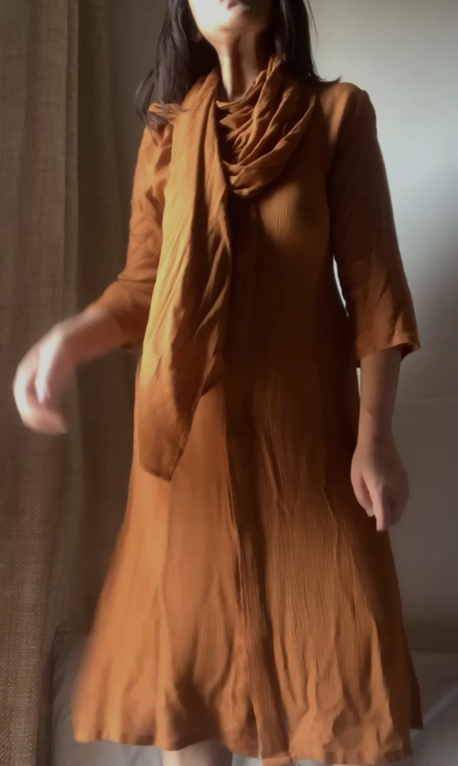 HONEY CRINKLED COTTON SEASTAR TUNIC