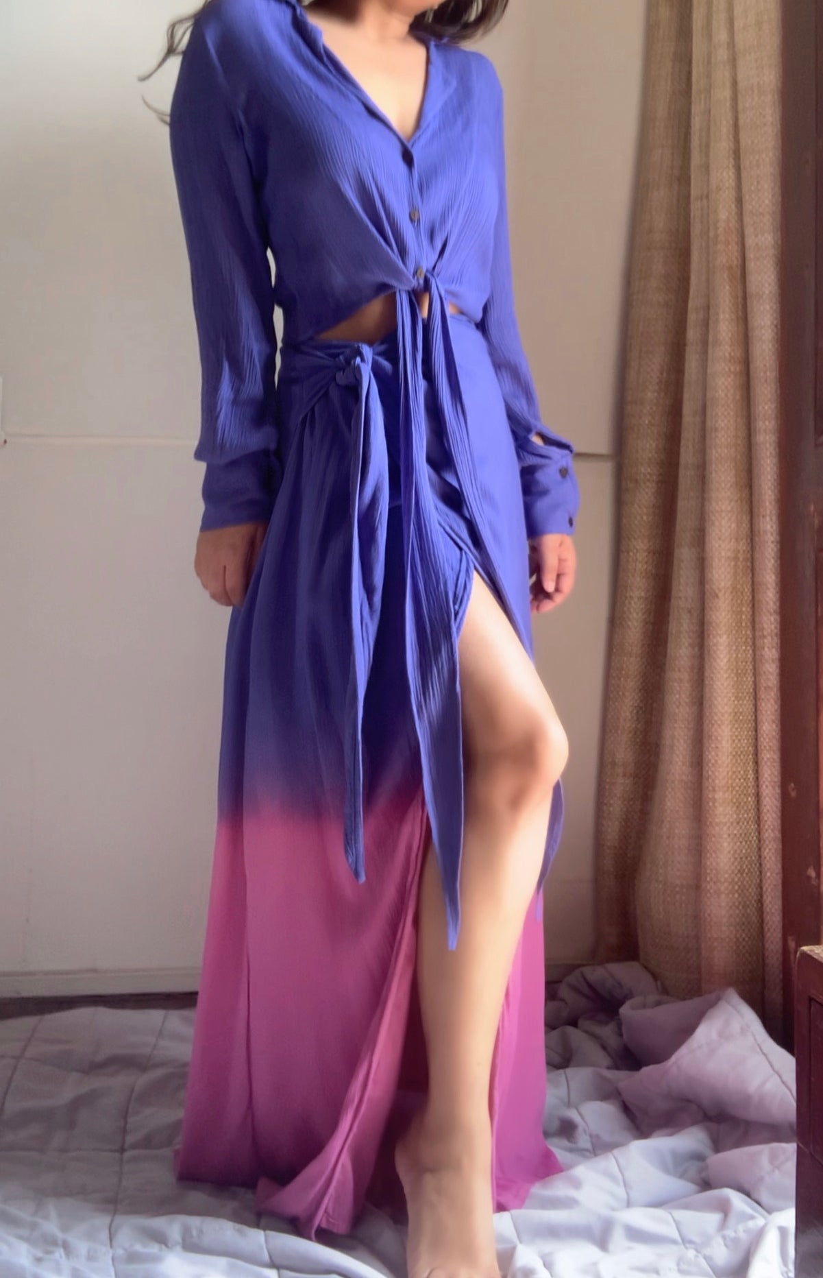 The Palm Days Set  Dark Lilac And Pink Ombré