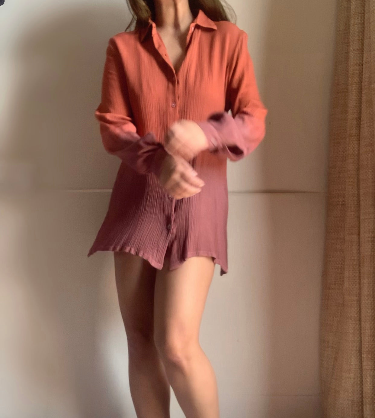 The Sand Shirt : Orange And Brown Ombré
