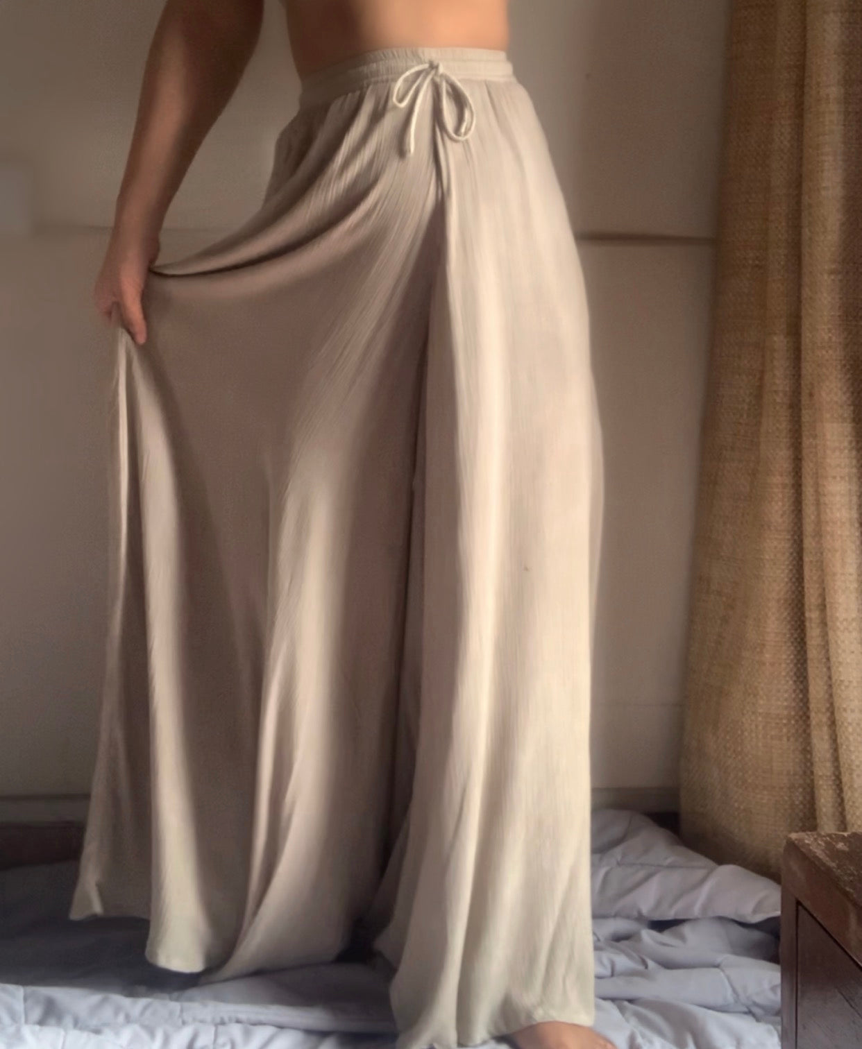 Extra  Flared Pants : Beige