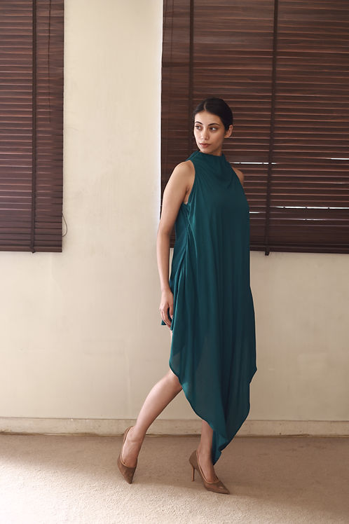 The Aqua Mist Dress : Forest Green