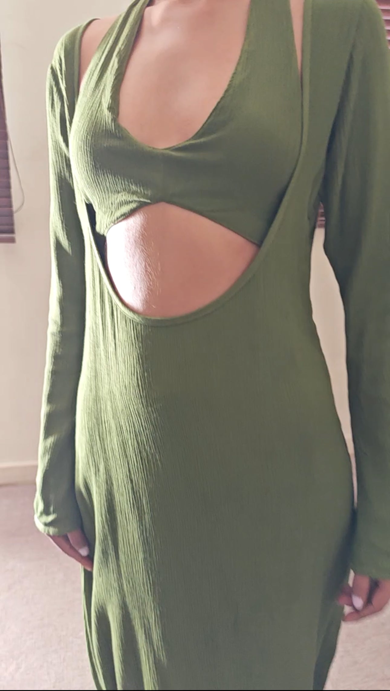 The Mossy Cove Dress : Light Olive