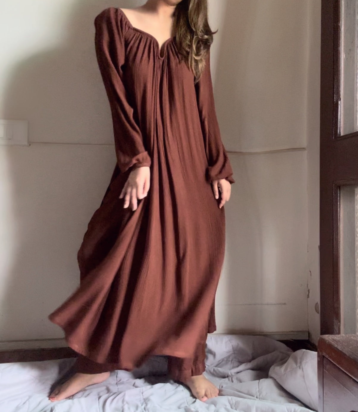 The Valentina Kurta Set : Coffee Brown
