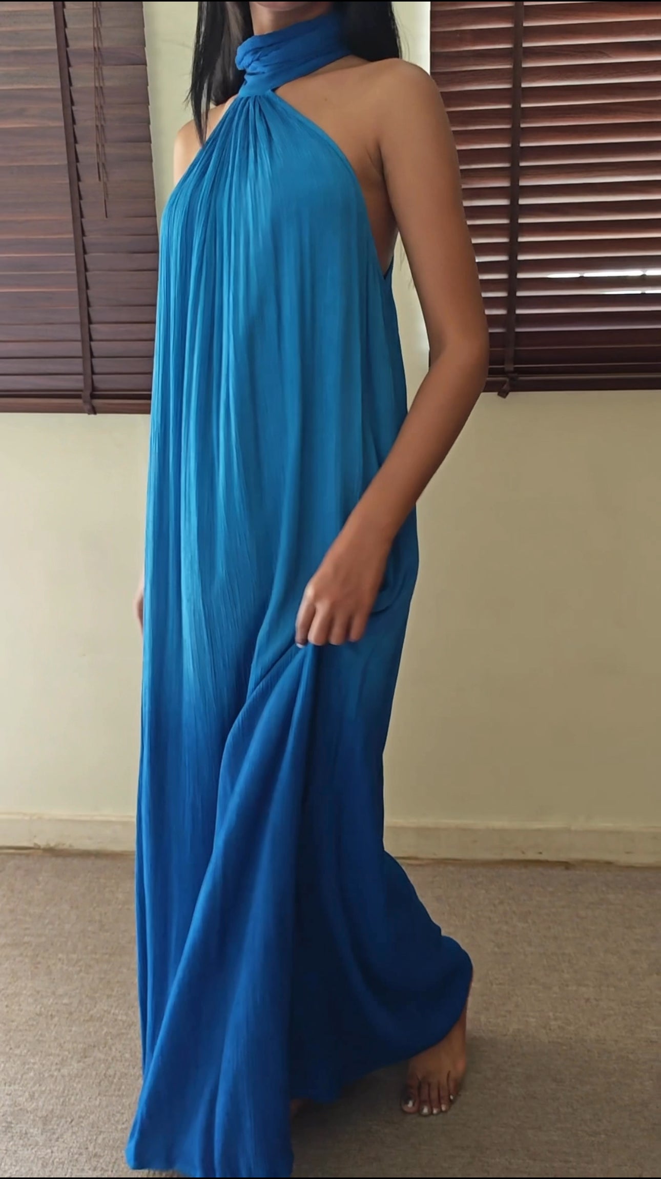 The Tropical Sunset Dress :  Cobalt Blue  Ombre