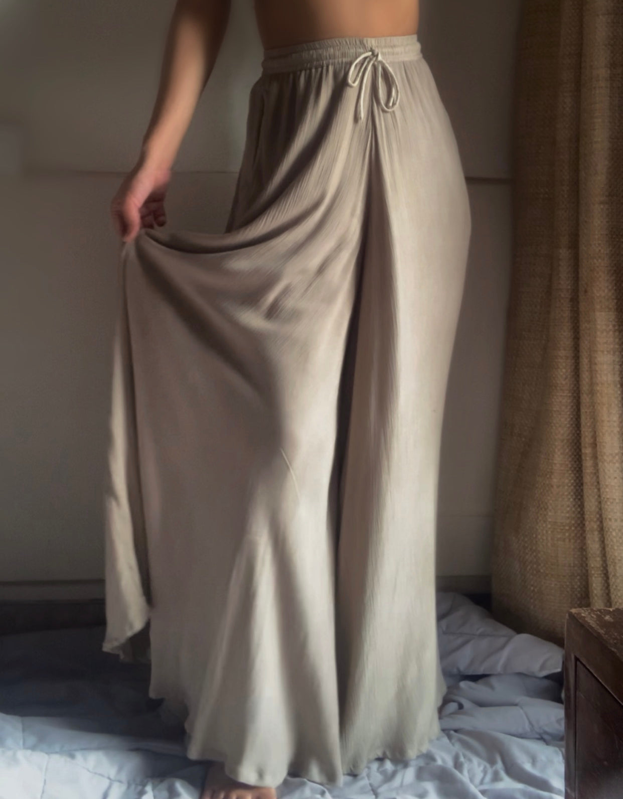 Extra  Flared Pants : Beige