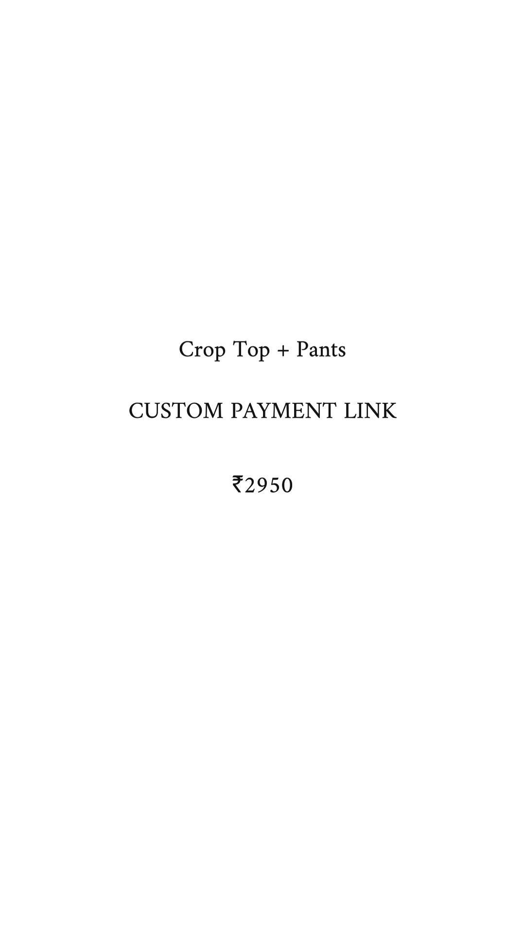 CUSTOM : Crop top + Pants