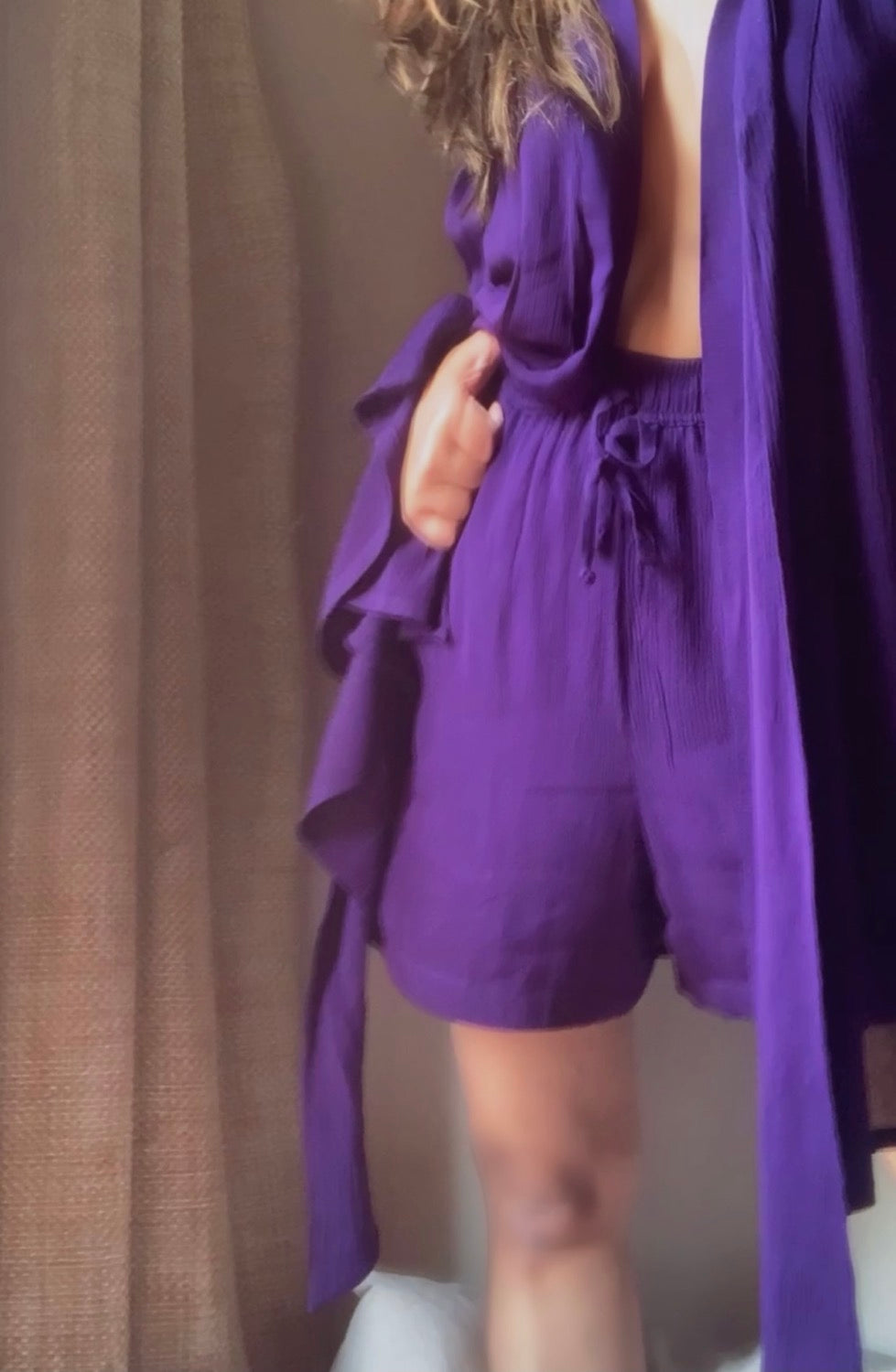 THE AMBER : Purple Robe + Shorts