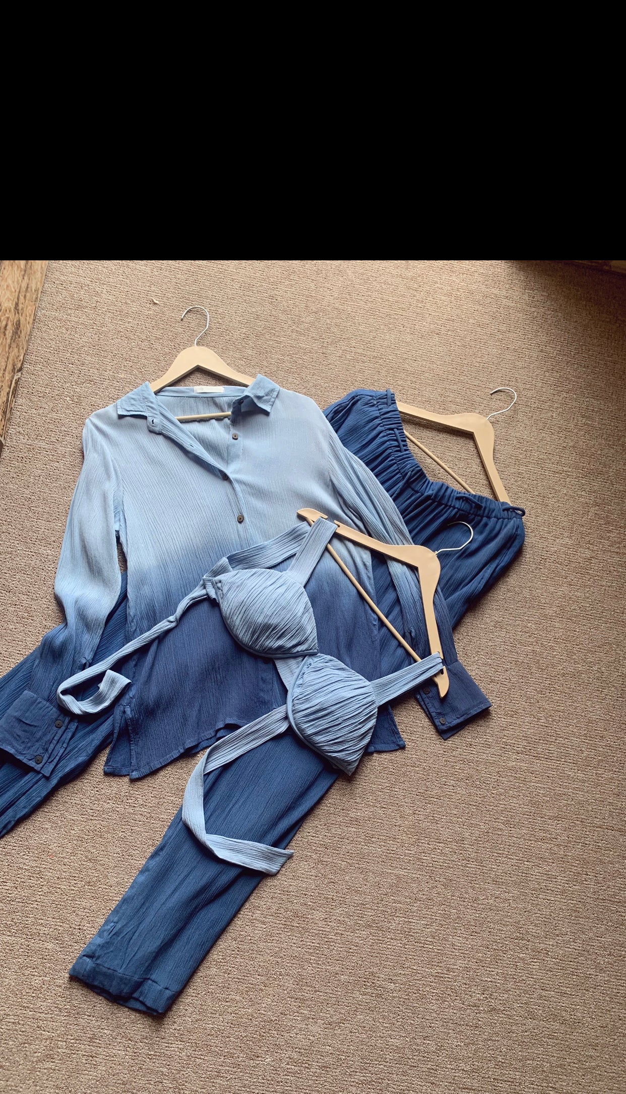The Sand Set + The Shell Bralette : Blue Ombré